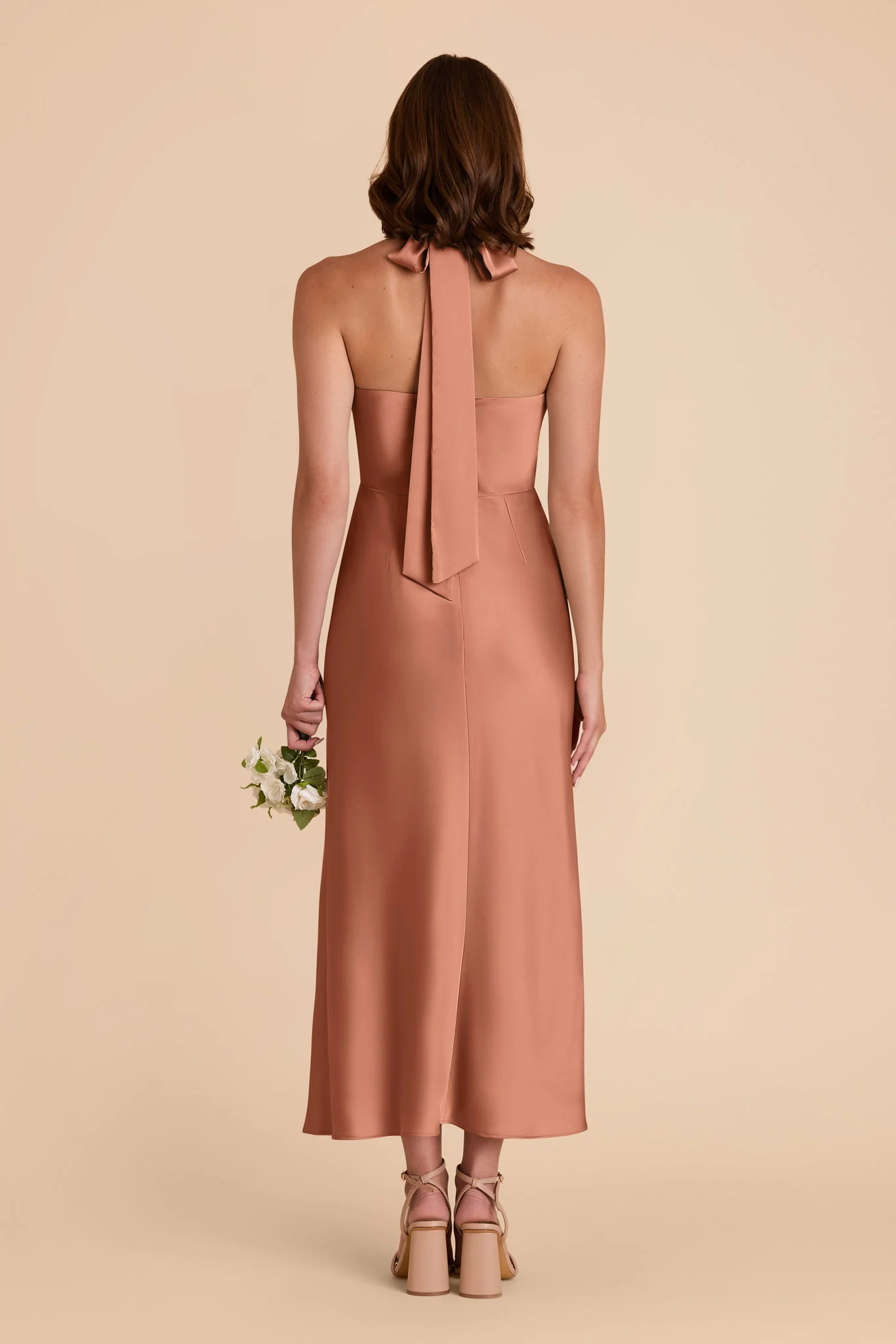 Monique Matte Satin Dress - Desert Rose - Image 5