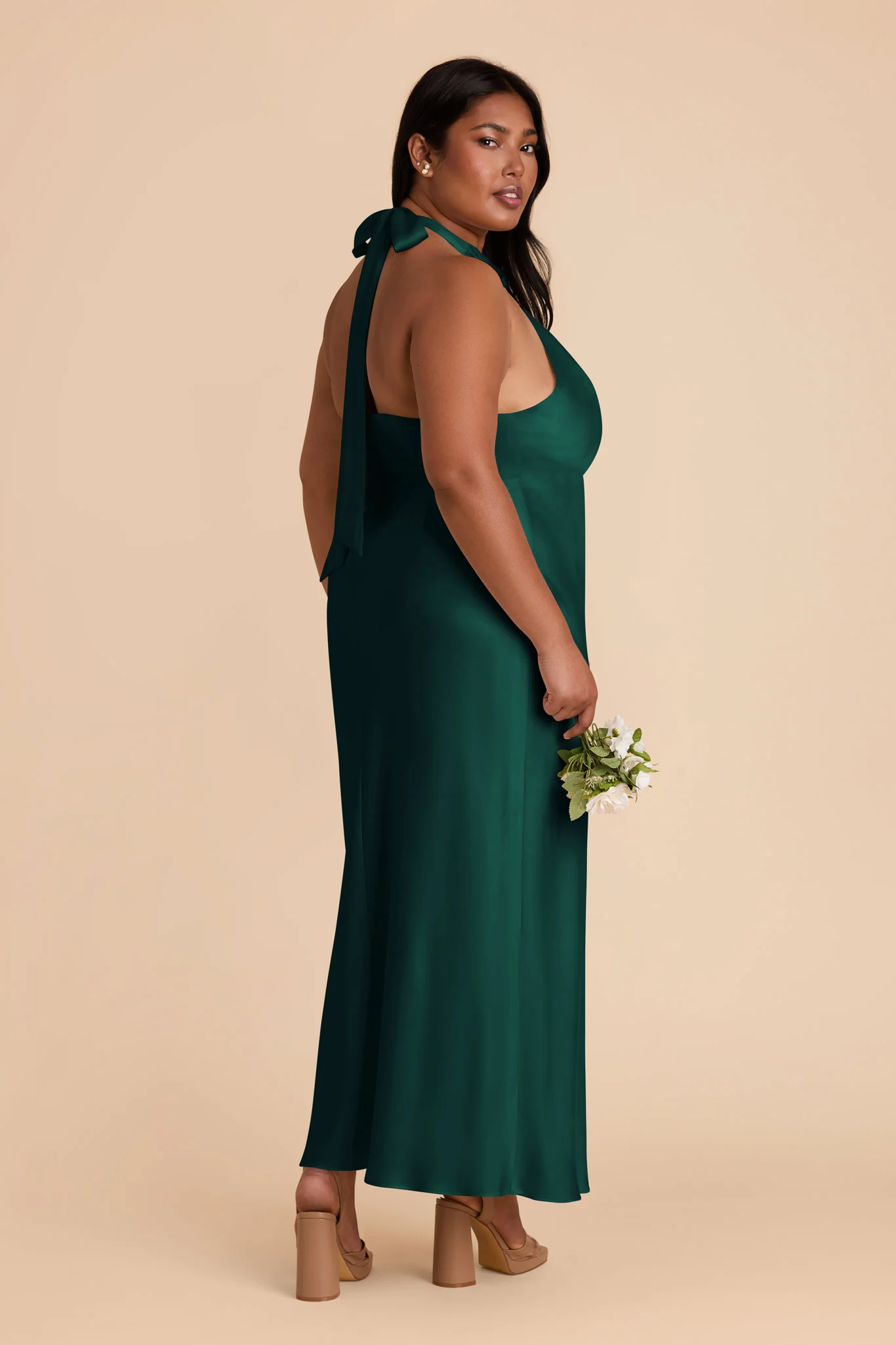 Monique Matte Satin Dress - Emerald - Image 8