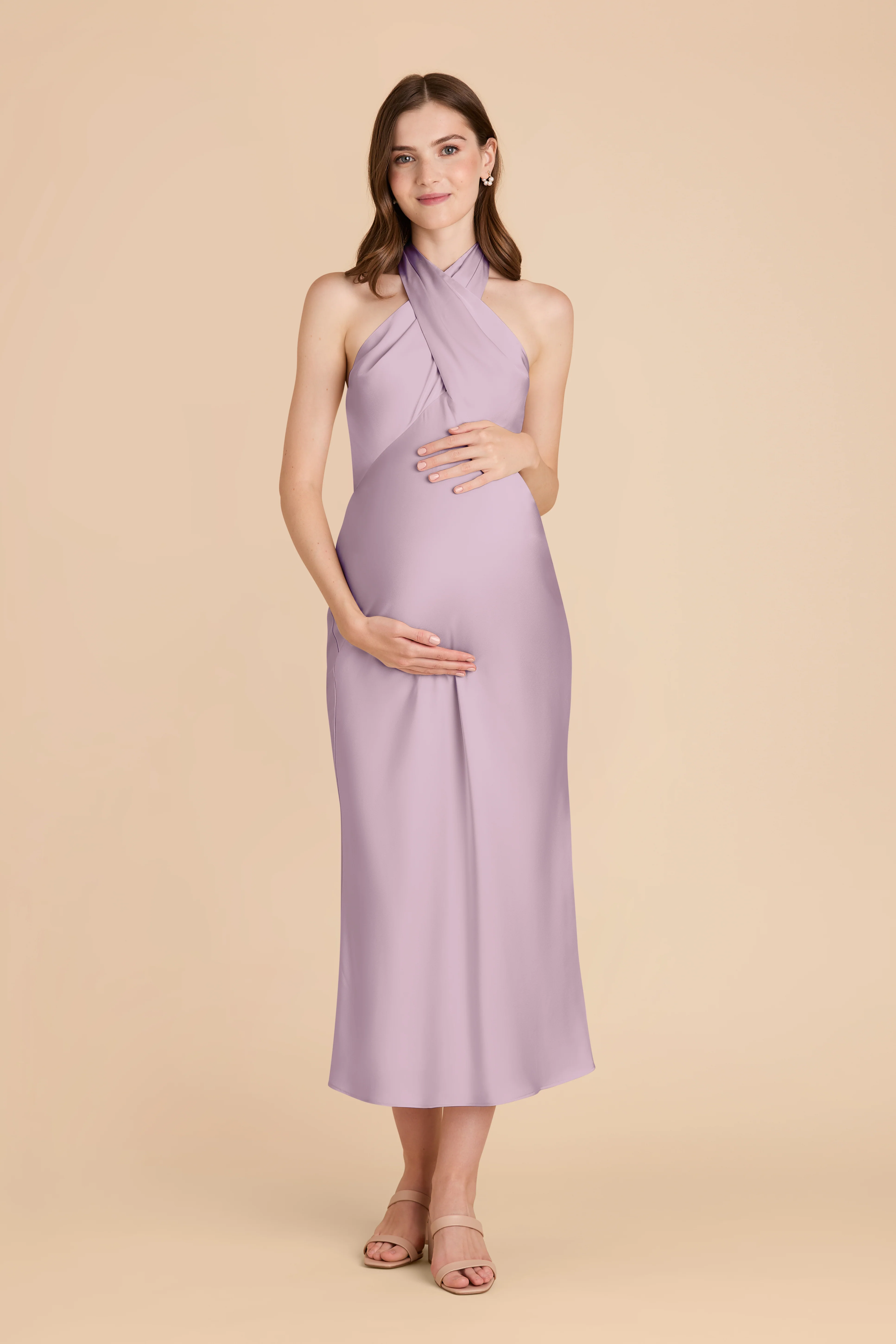 Monique Matte Satin Dress - Lavender - Image 4