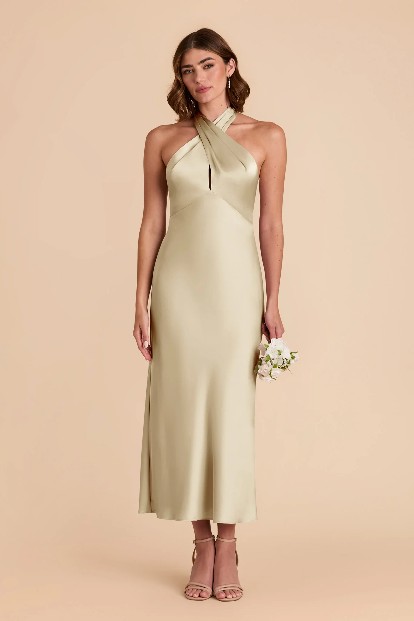 Monique Matte Satin Dress - Prosecco