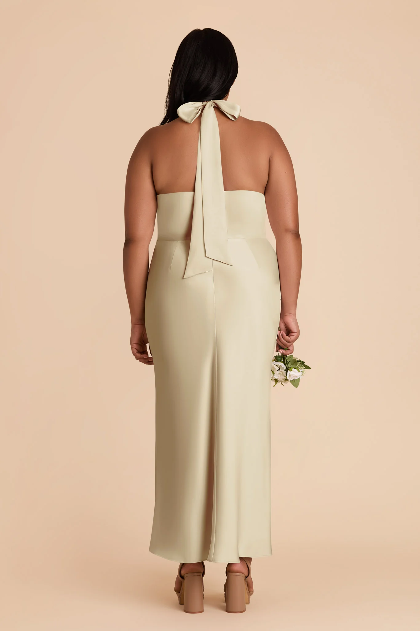 Monique Matte Satin Dress - Prosecco - Image 10