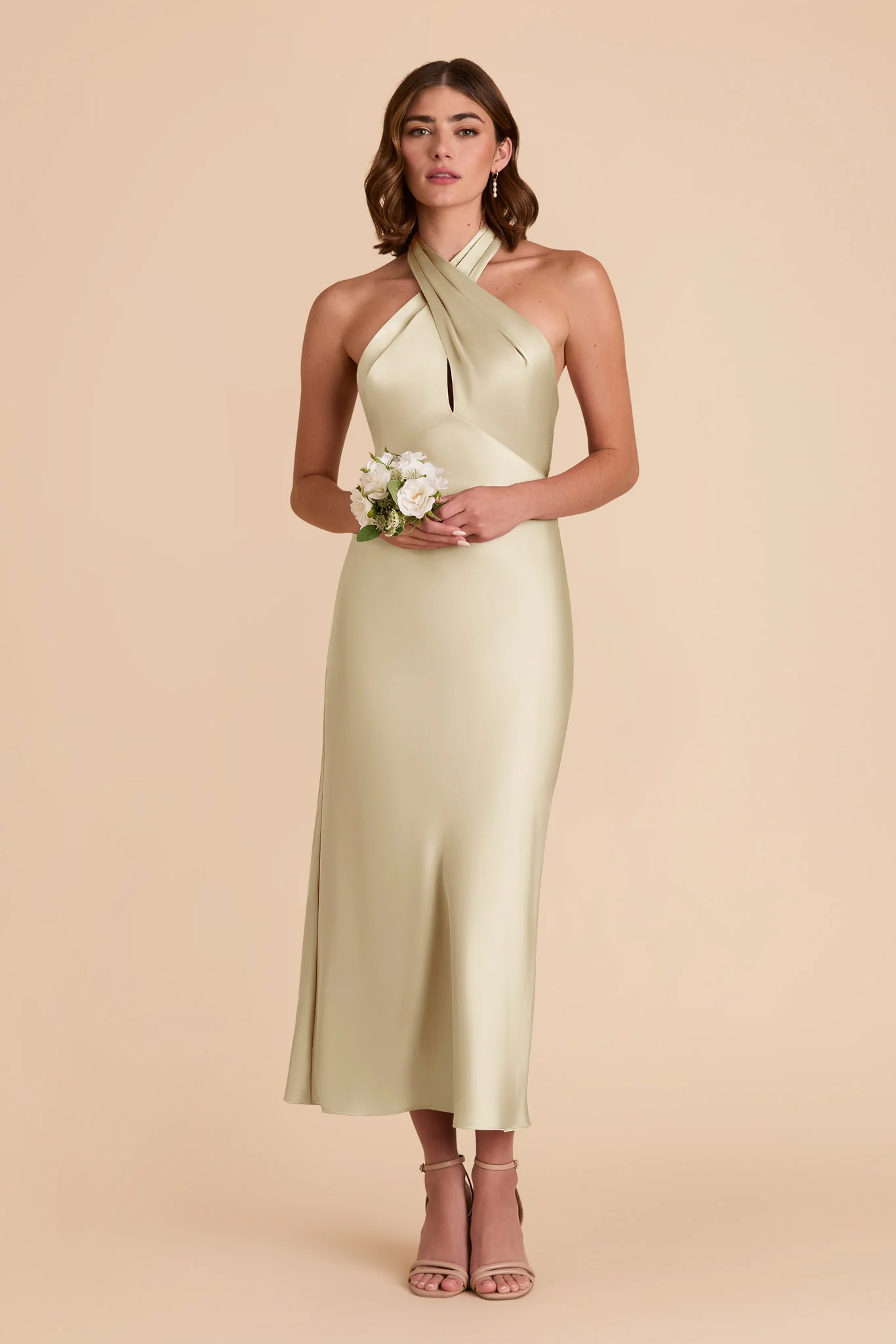 Monique Matte Satin Dress - Prosecco - Image 3