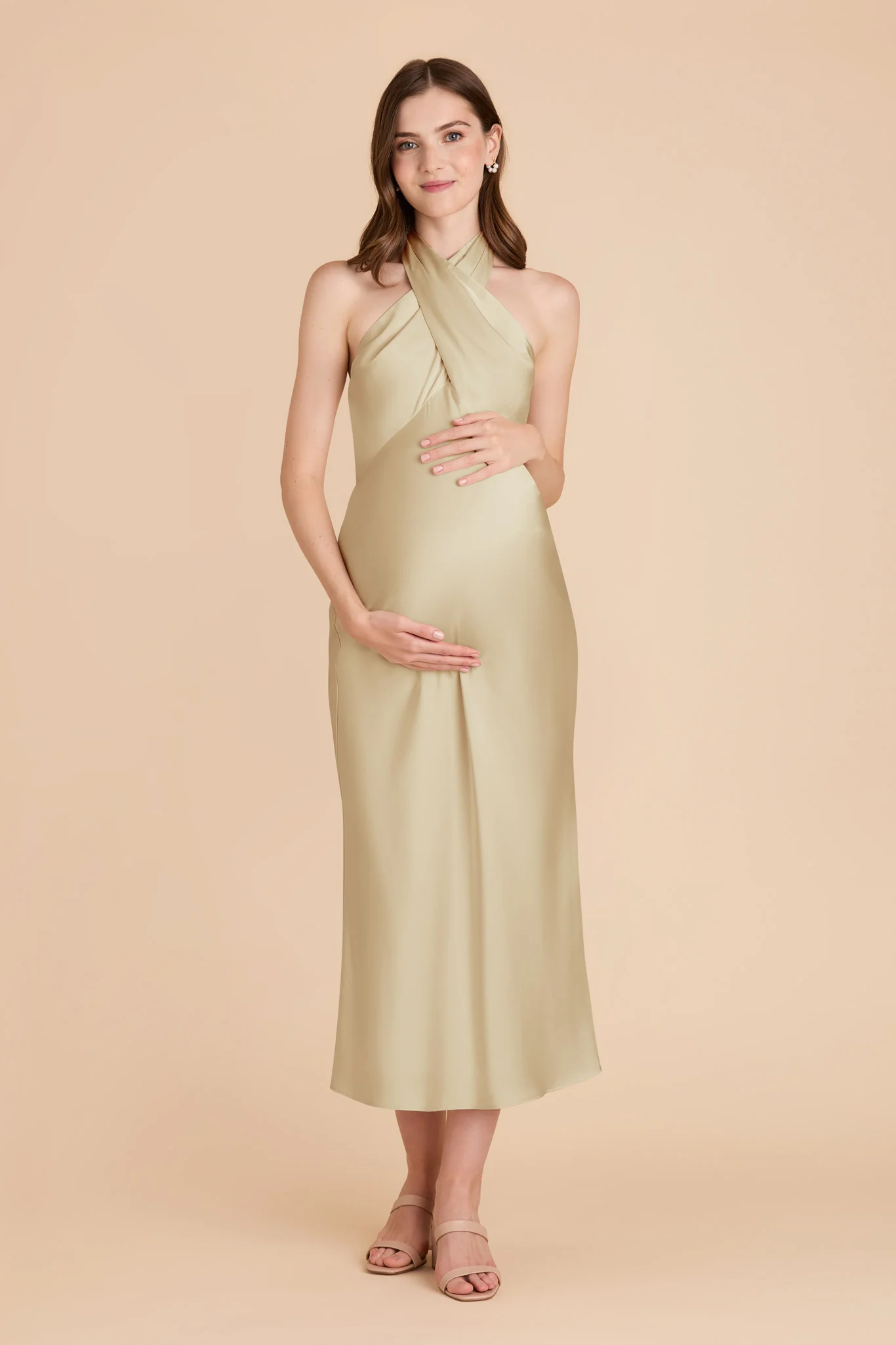 Monique Matte Satin Dress - Prosecco - Image 7