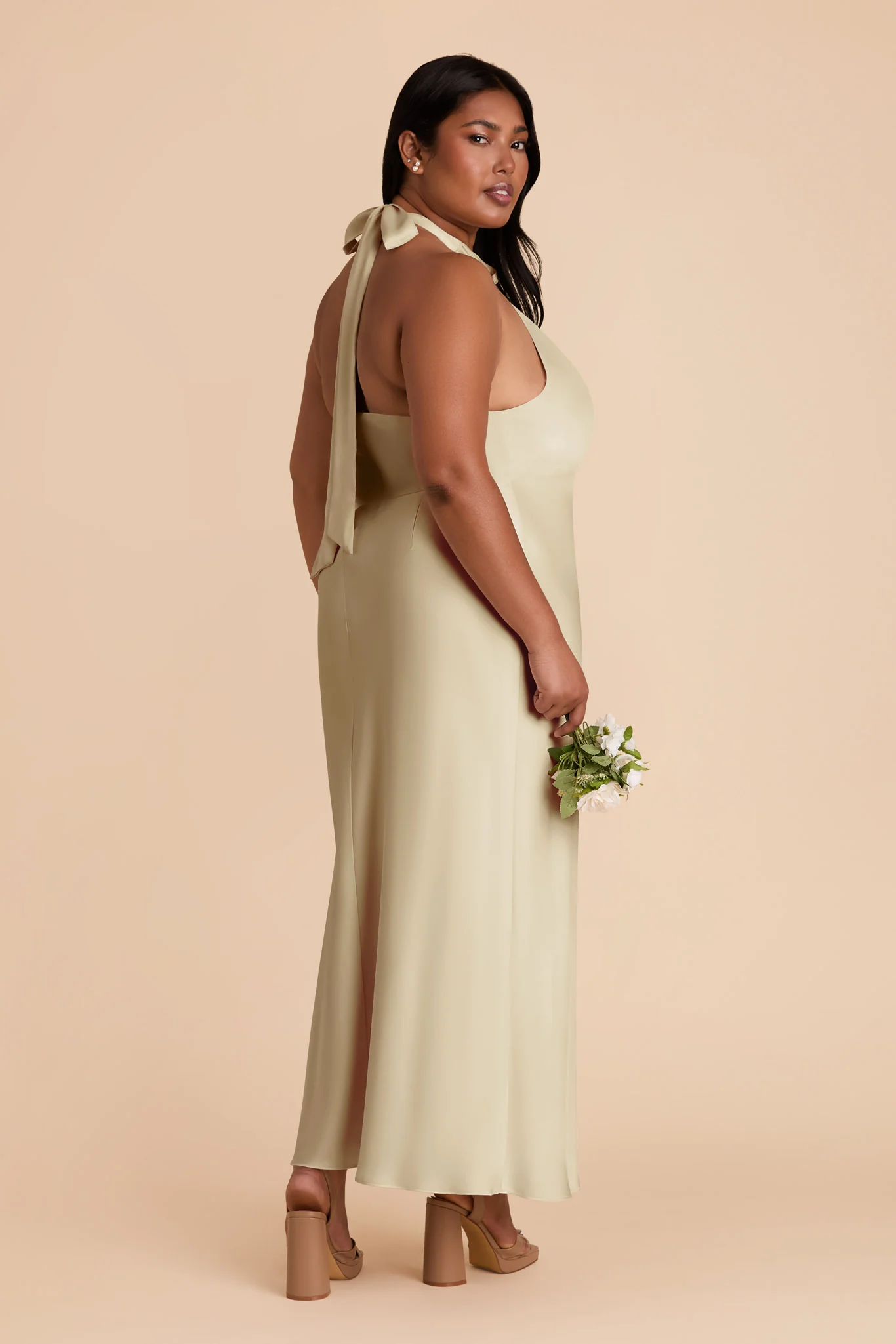 Monique Matte Satin Dress - Prosecco - Image 9