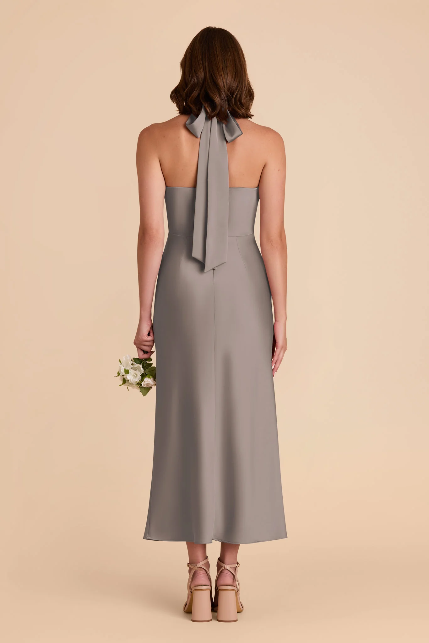 Monique Matte Satin Dress - Quartz - Image 6