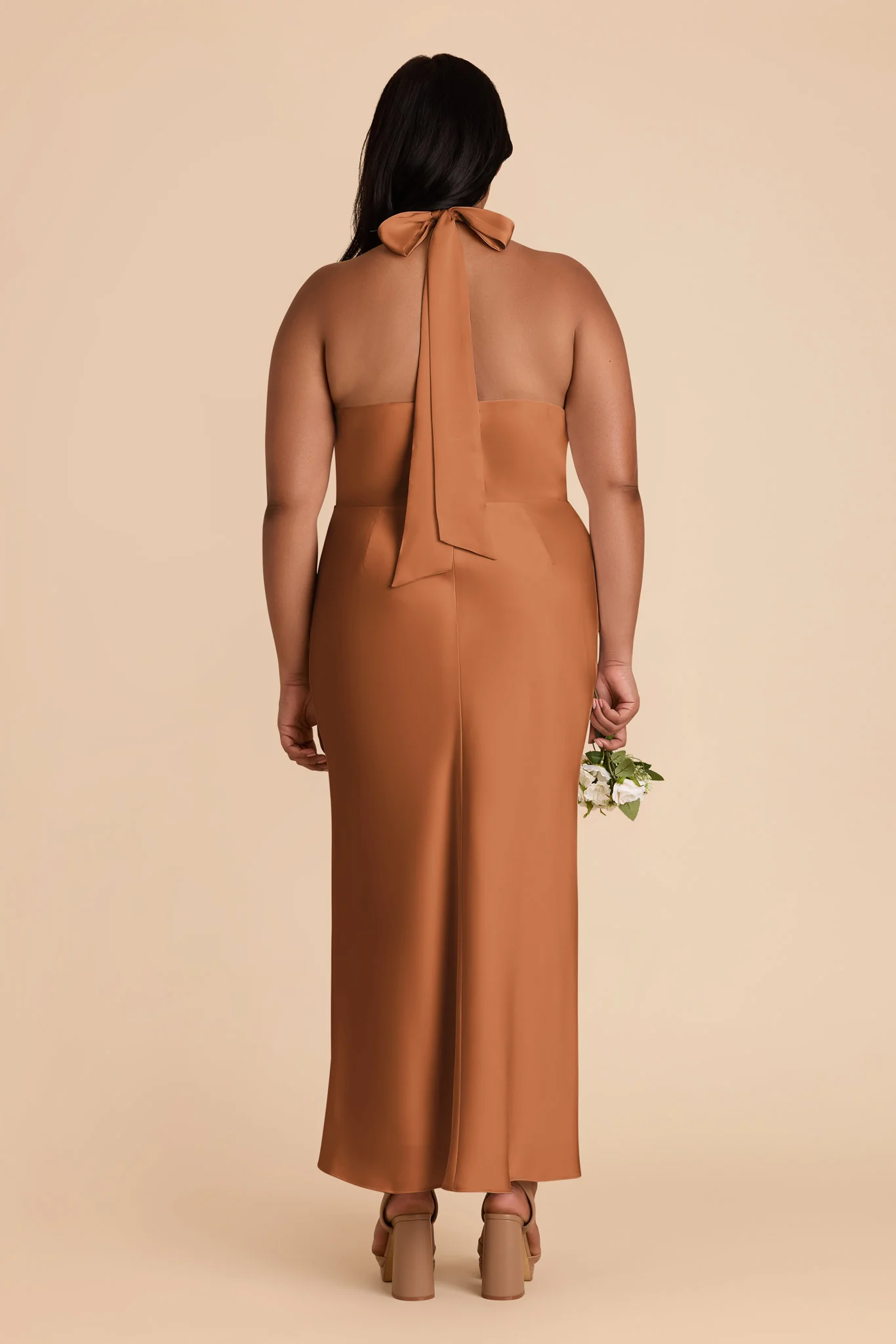 Monique Matte Satin Dress - Rust - Image 10