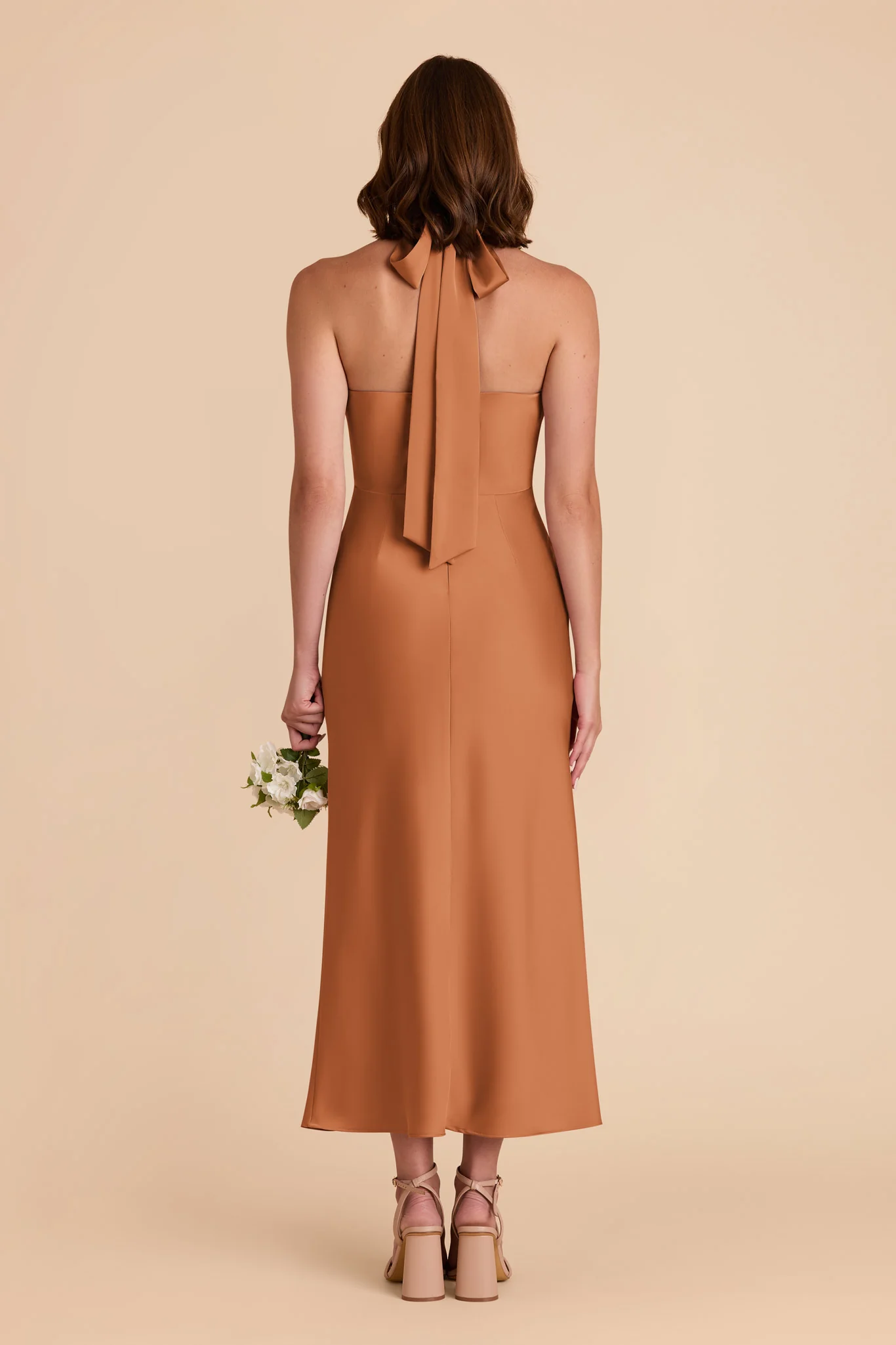 Monique Matte Satin Dress - Rust - Image 6