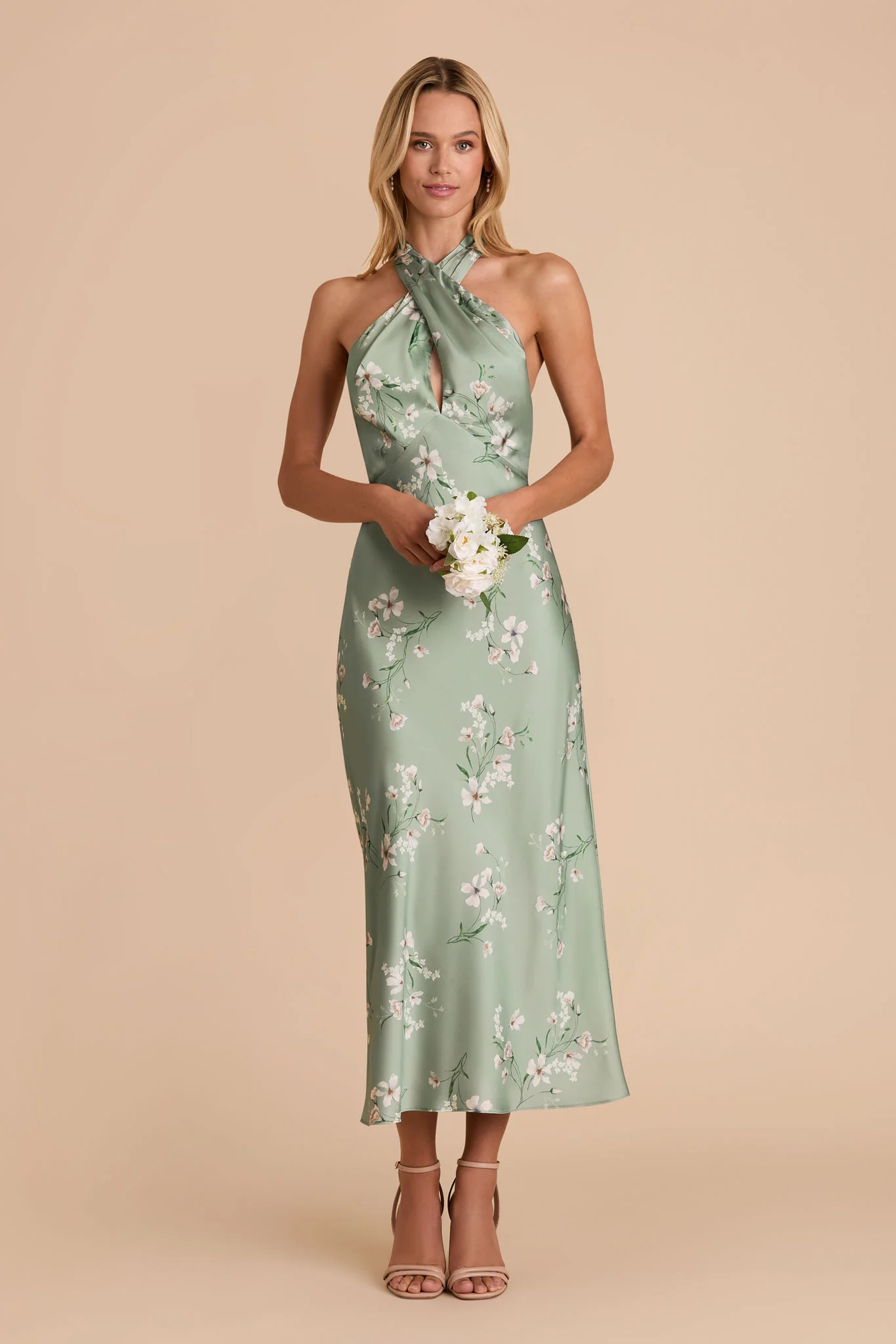 Monique Matte Satin Dress - Sage Le Fleur - Image 2