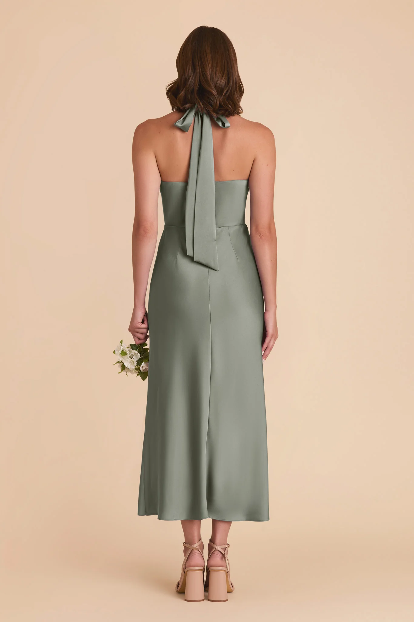 Monique Matte Satin Dress - Sea Glass - Image 5