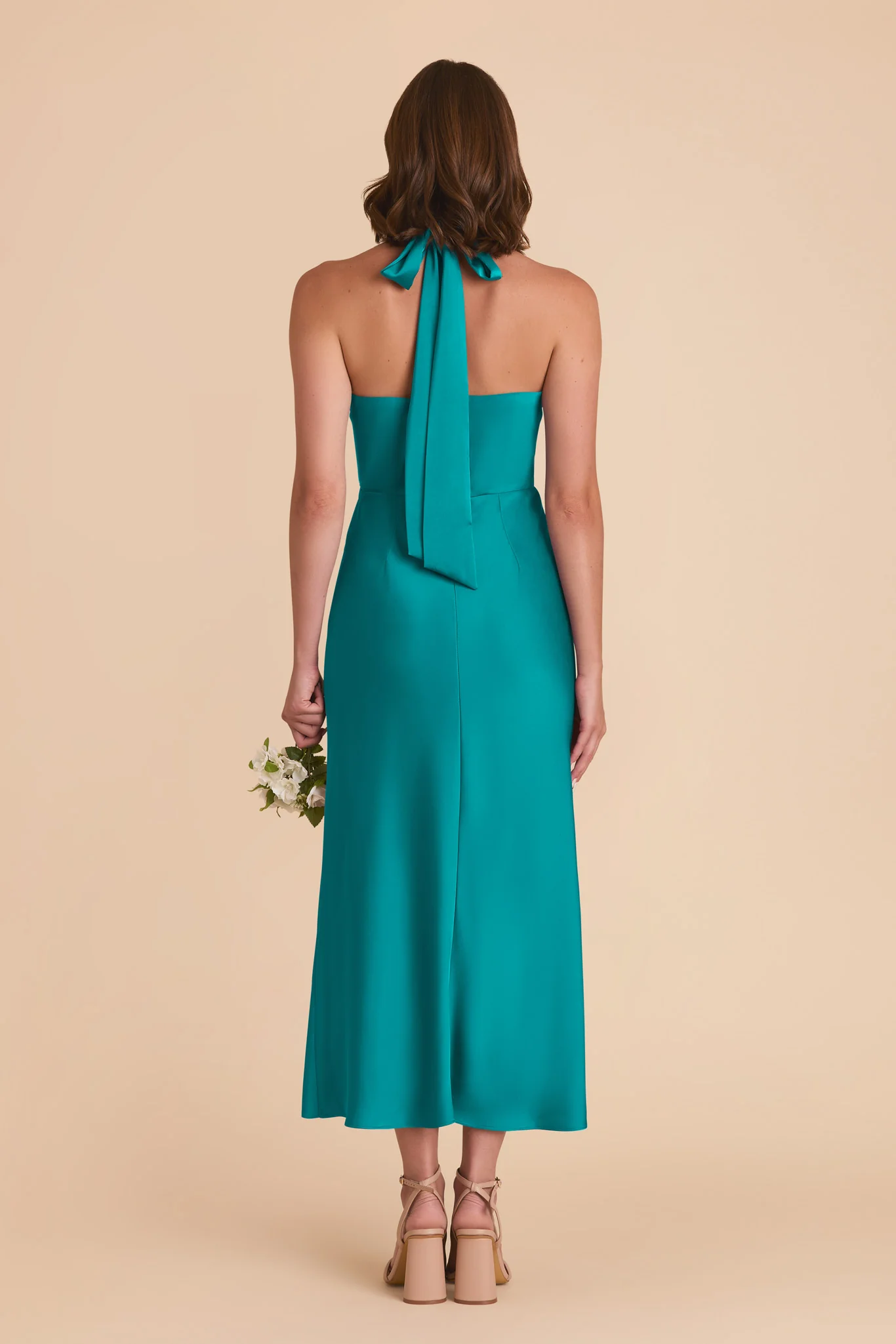 Monique Matte Satin Dress - Teal - Image 5