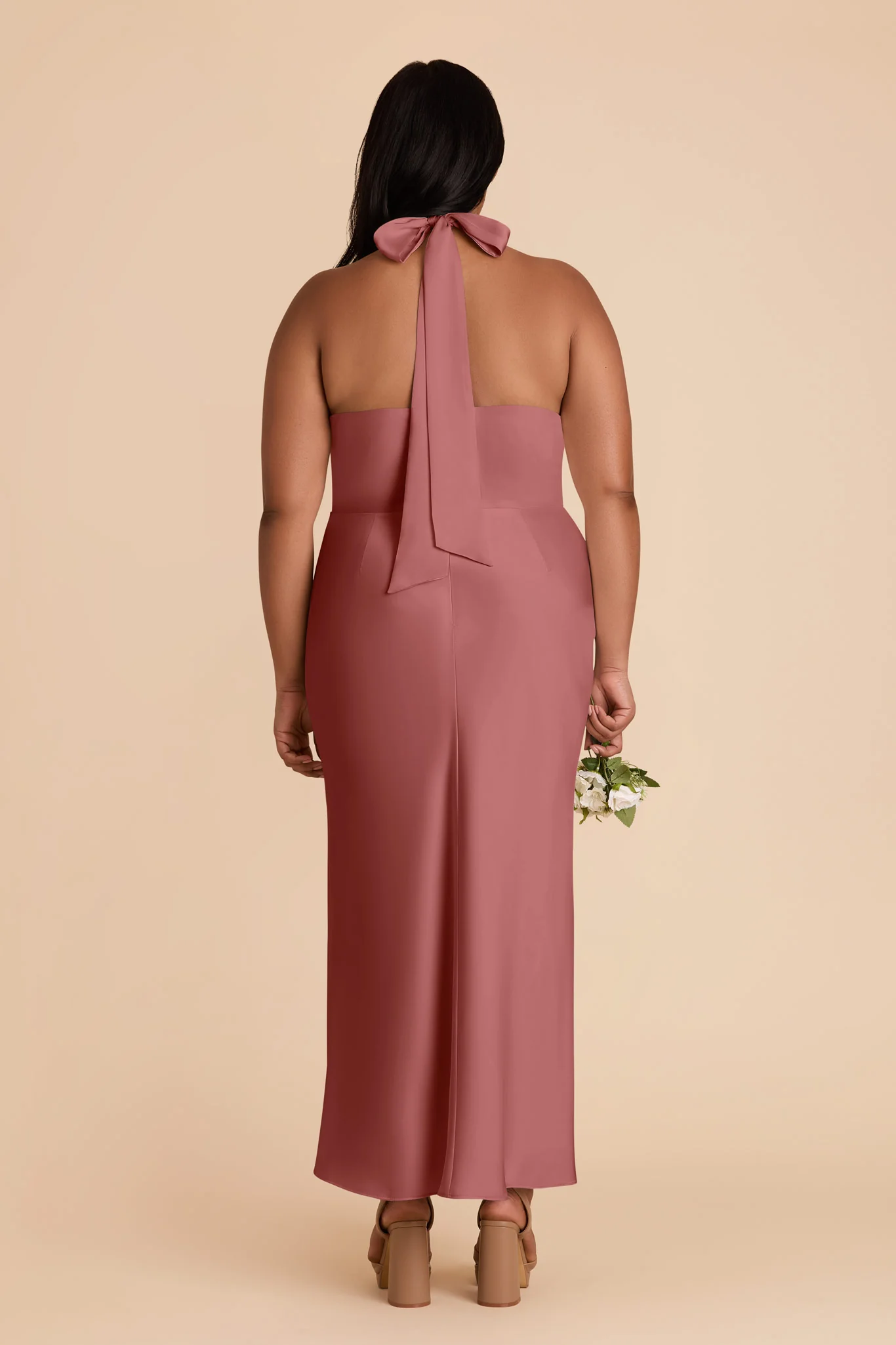 Monique Matte Satin Dress - Wild Rose - Image 10