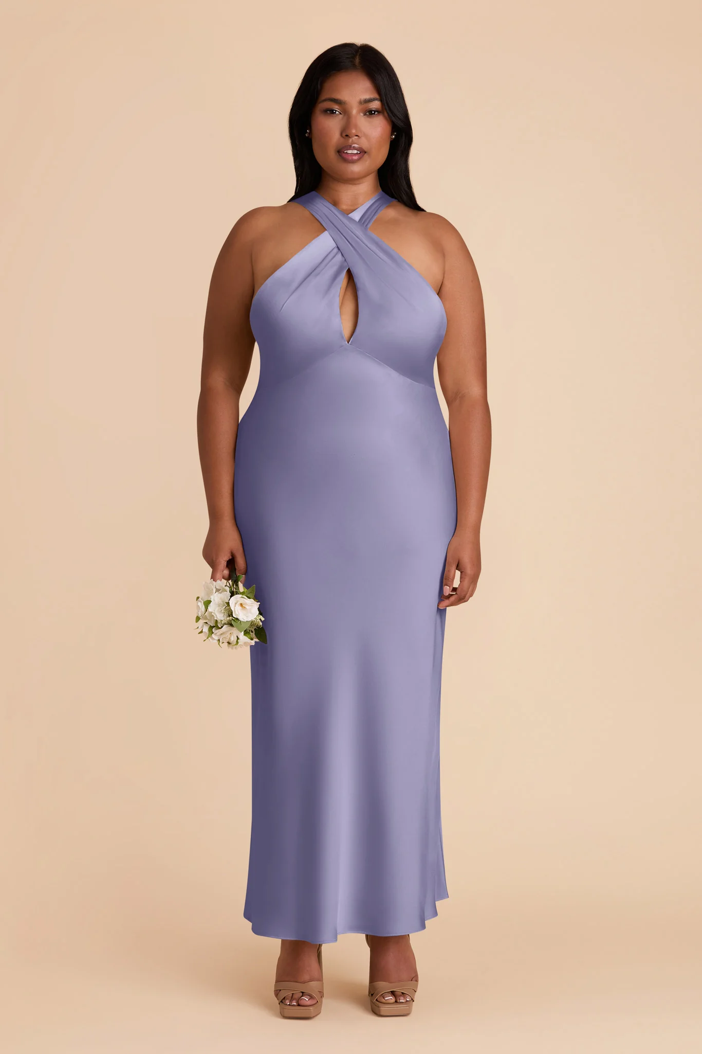Monique Matte Satin Dress - Wisteria - Image 7