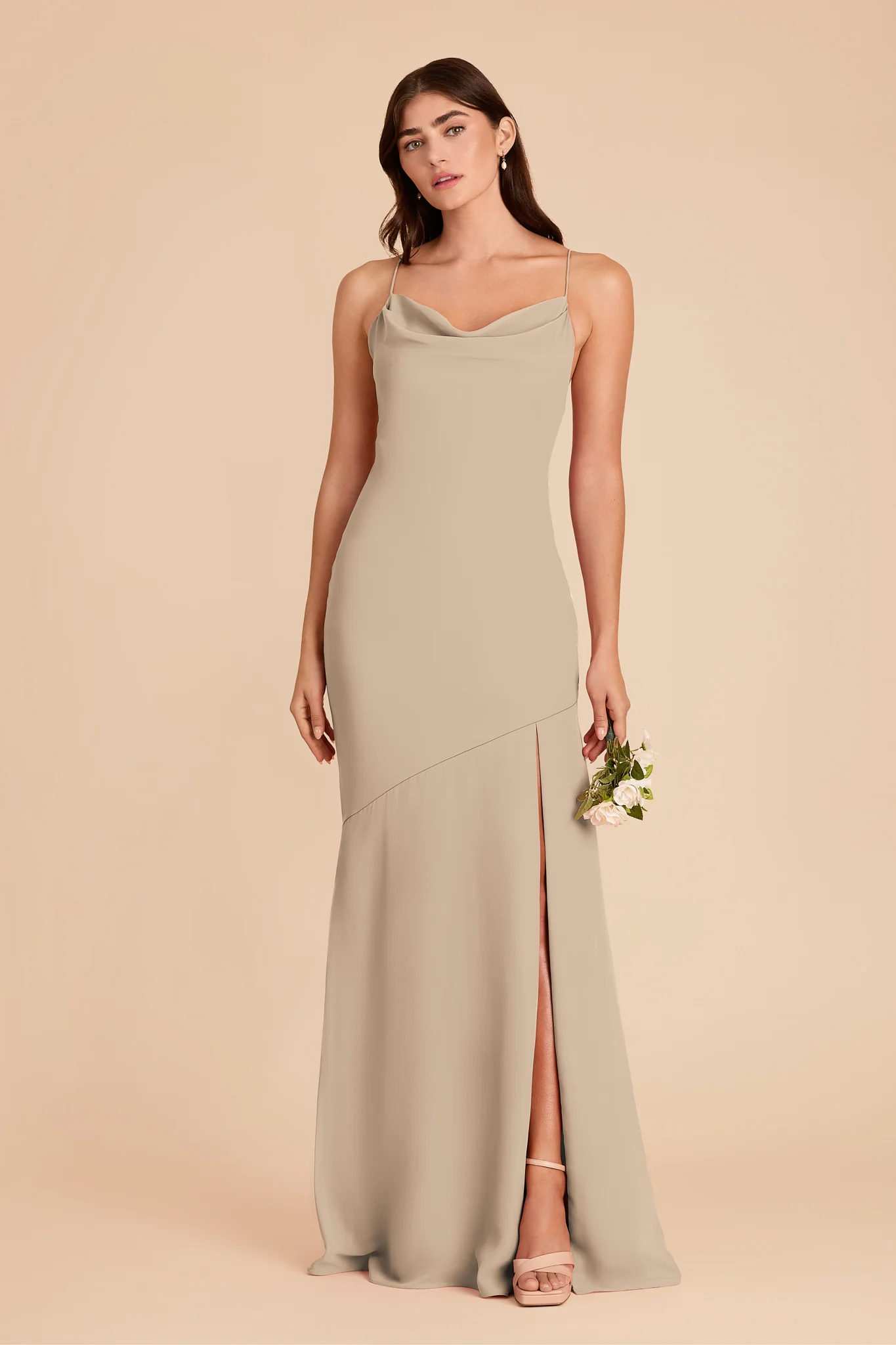 Olivia Chiffon Dress - Almond