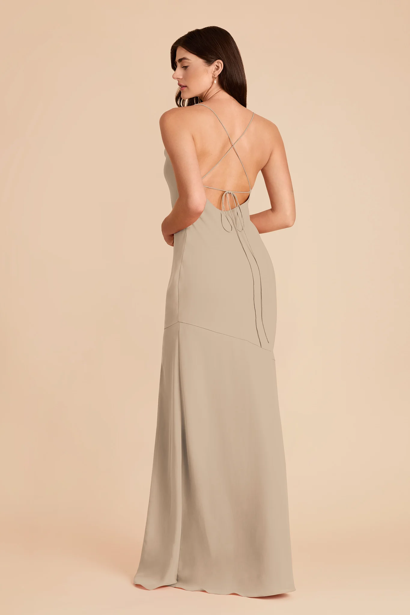 Olivia Chiffon Dress - Almond - Image 4