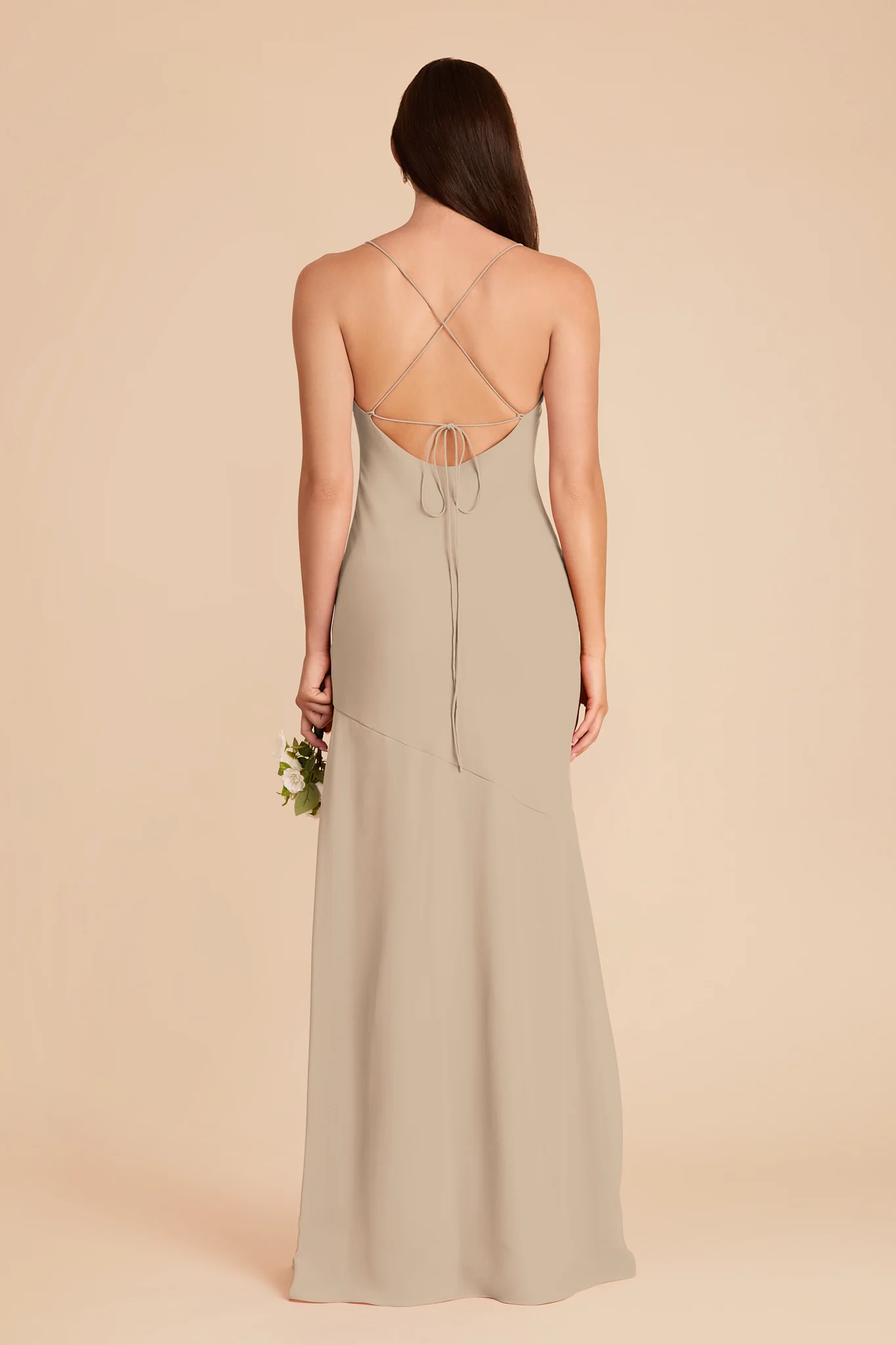 Olivia Chiffon Dress - Almond - Image 5