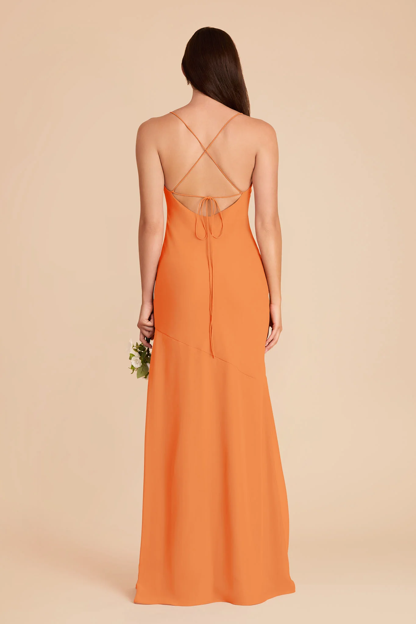 Olivia Chiffon Dress - Apricot - Image 4
