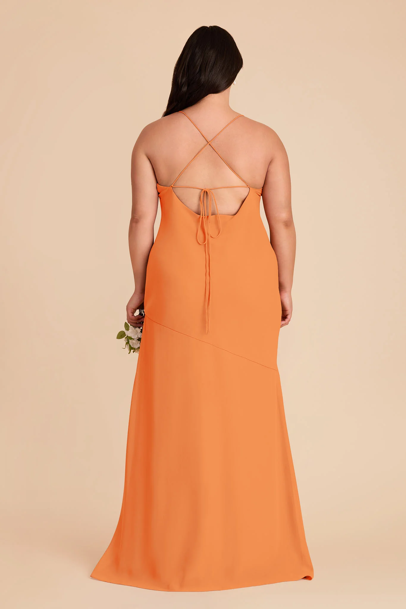Olivia Chiffon Dress - Apricot - Image 7