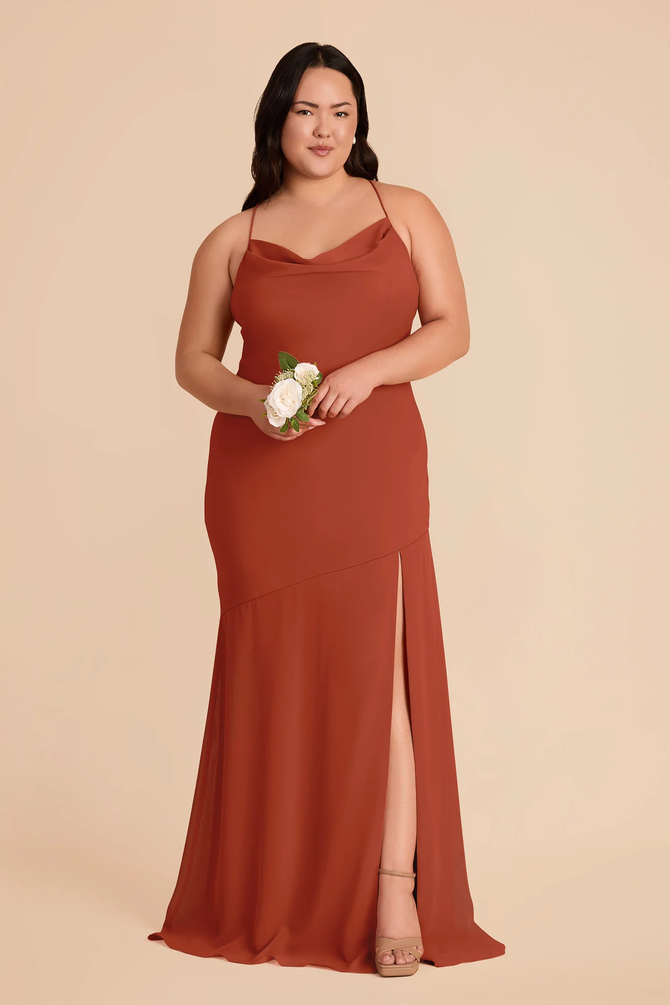 Olivia Chiffon Dress - Auburn - Image 6