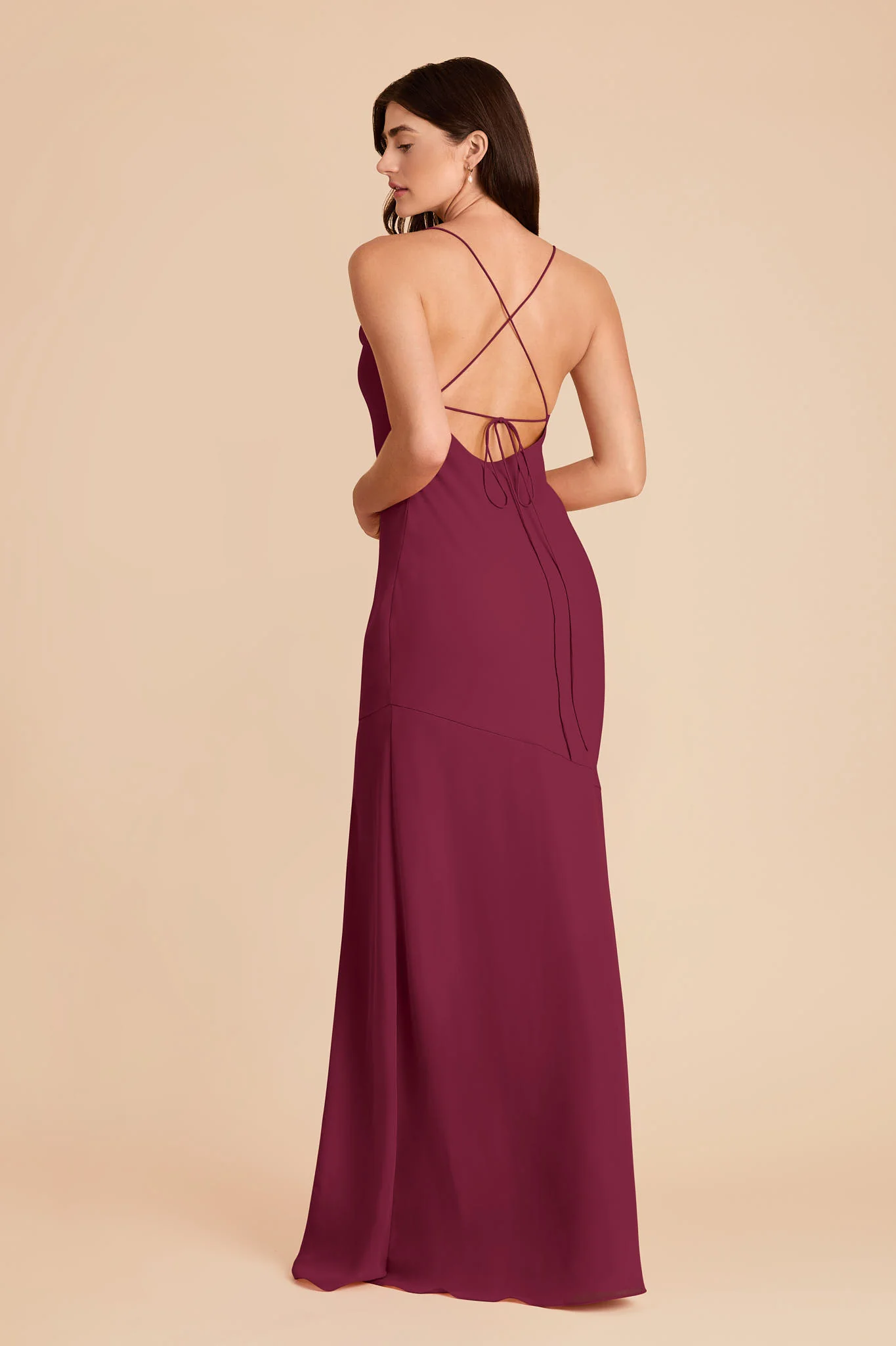 Olivia Chiffon Dress - Berry - Image 4