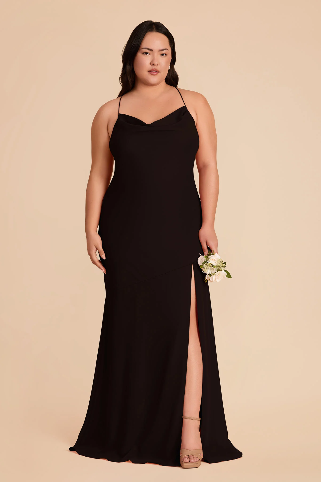 Olivia Chiffon Dress - Black - Image 5