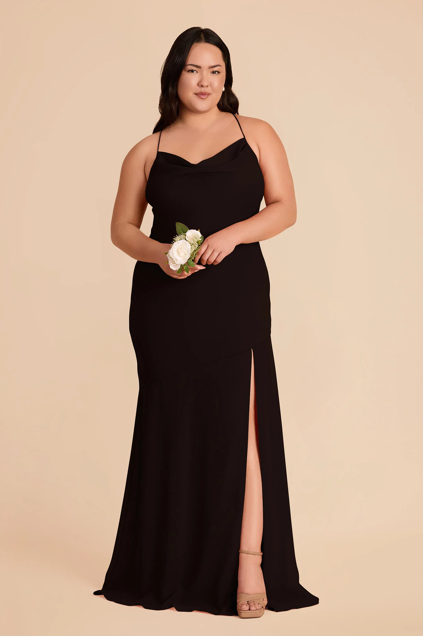 Olivia Chiffon Dress - Black - Image 6
