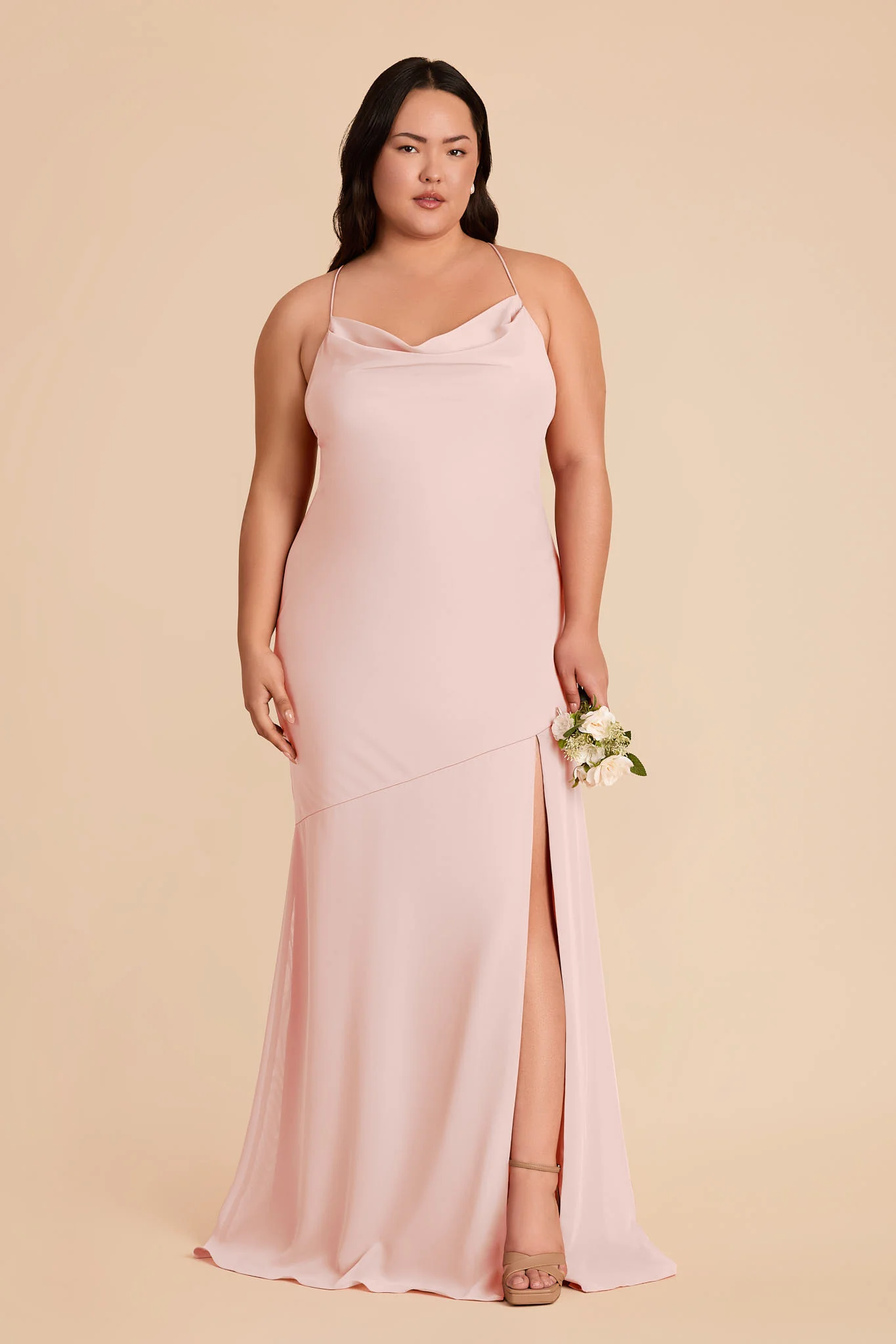Olivia Chiffon Dress - Blush Pink - Image 5