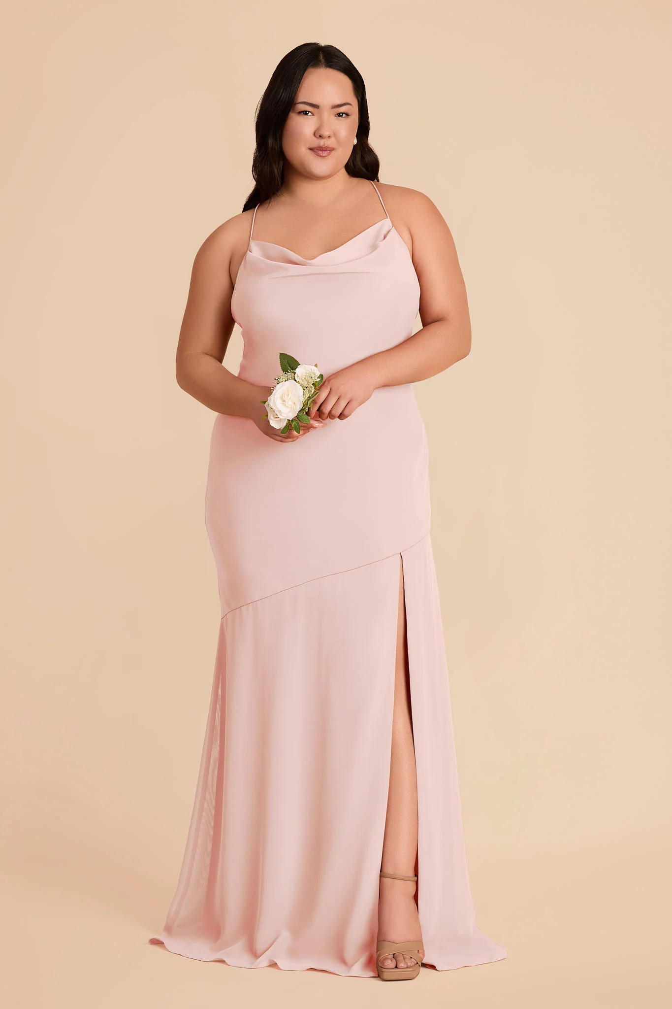 Olivia Chiffon Dress - Blush Pink - Image 6