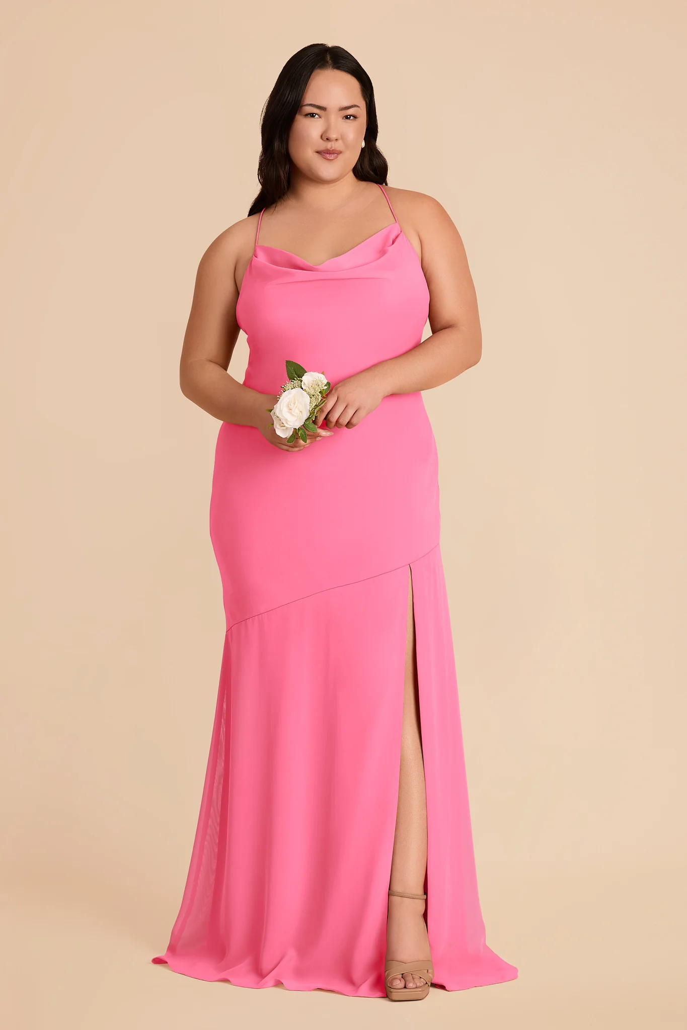 Olivia Chiffon Dress - Bon Bon Pink - Image 6