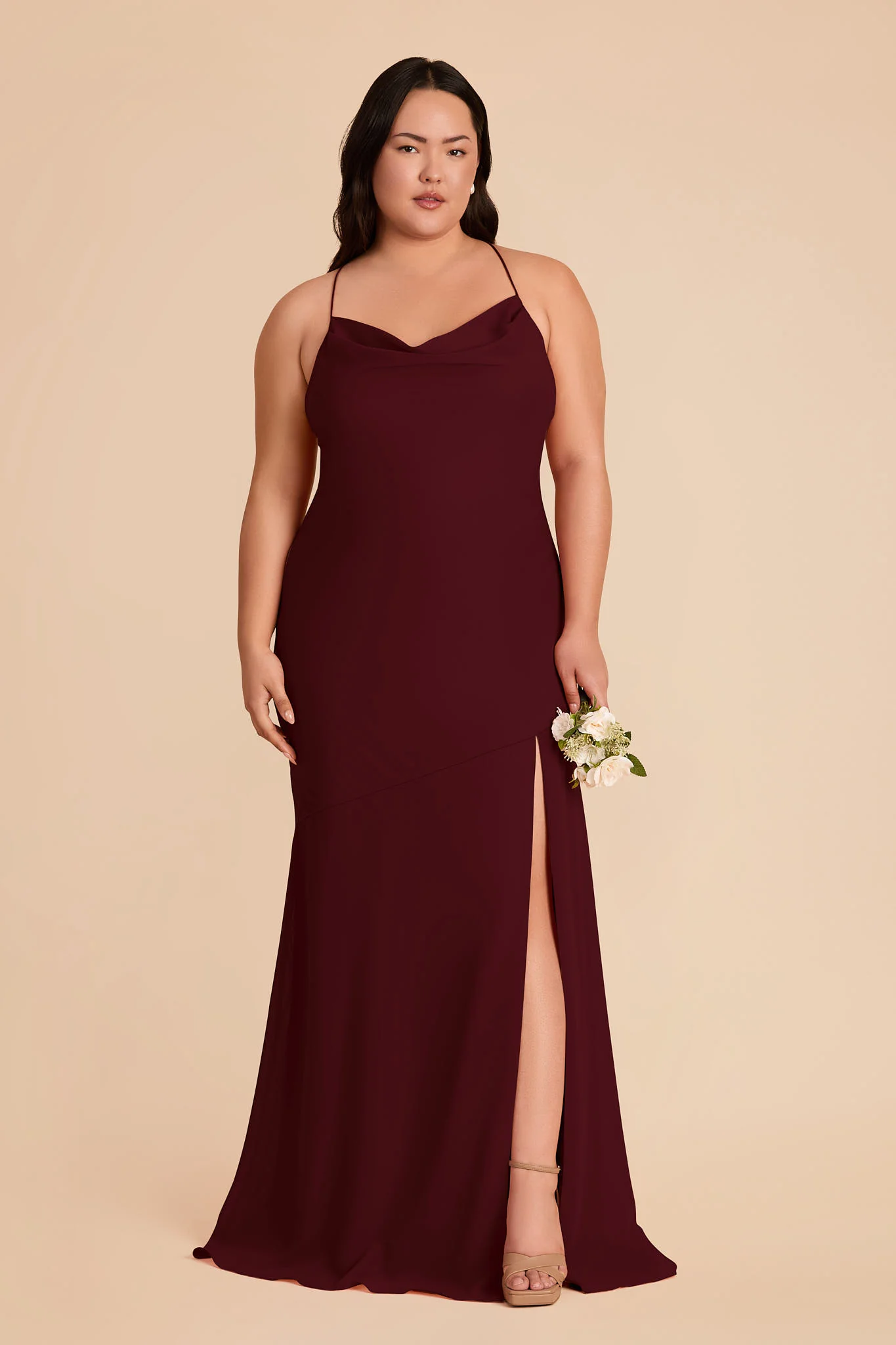 Olivia Chiffon Dress - Cabernet - Image 2