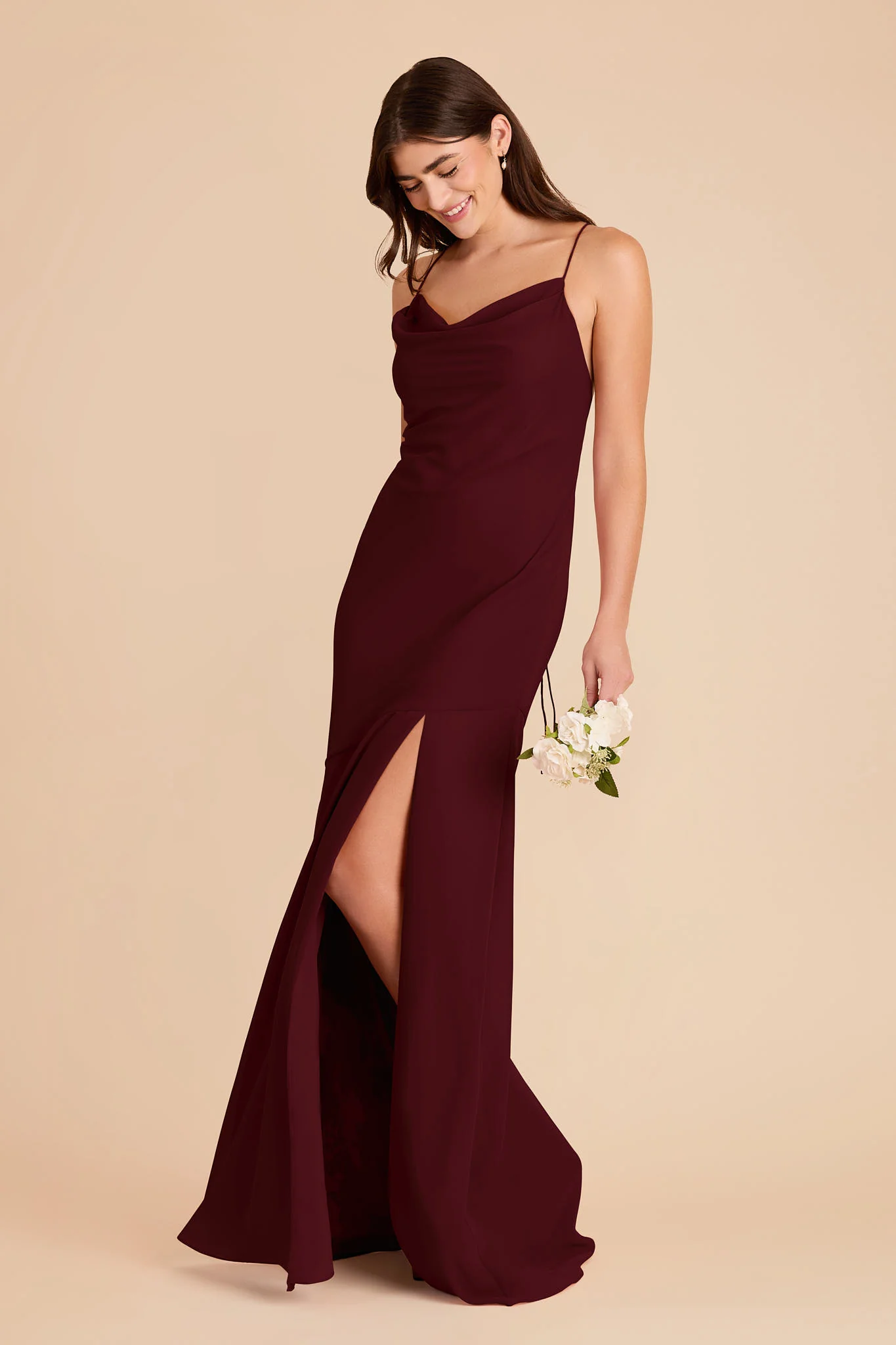 Olivia Chiffon Dress - Cabernet - Image 3