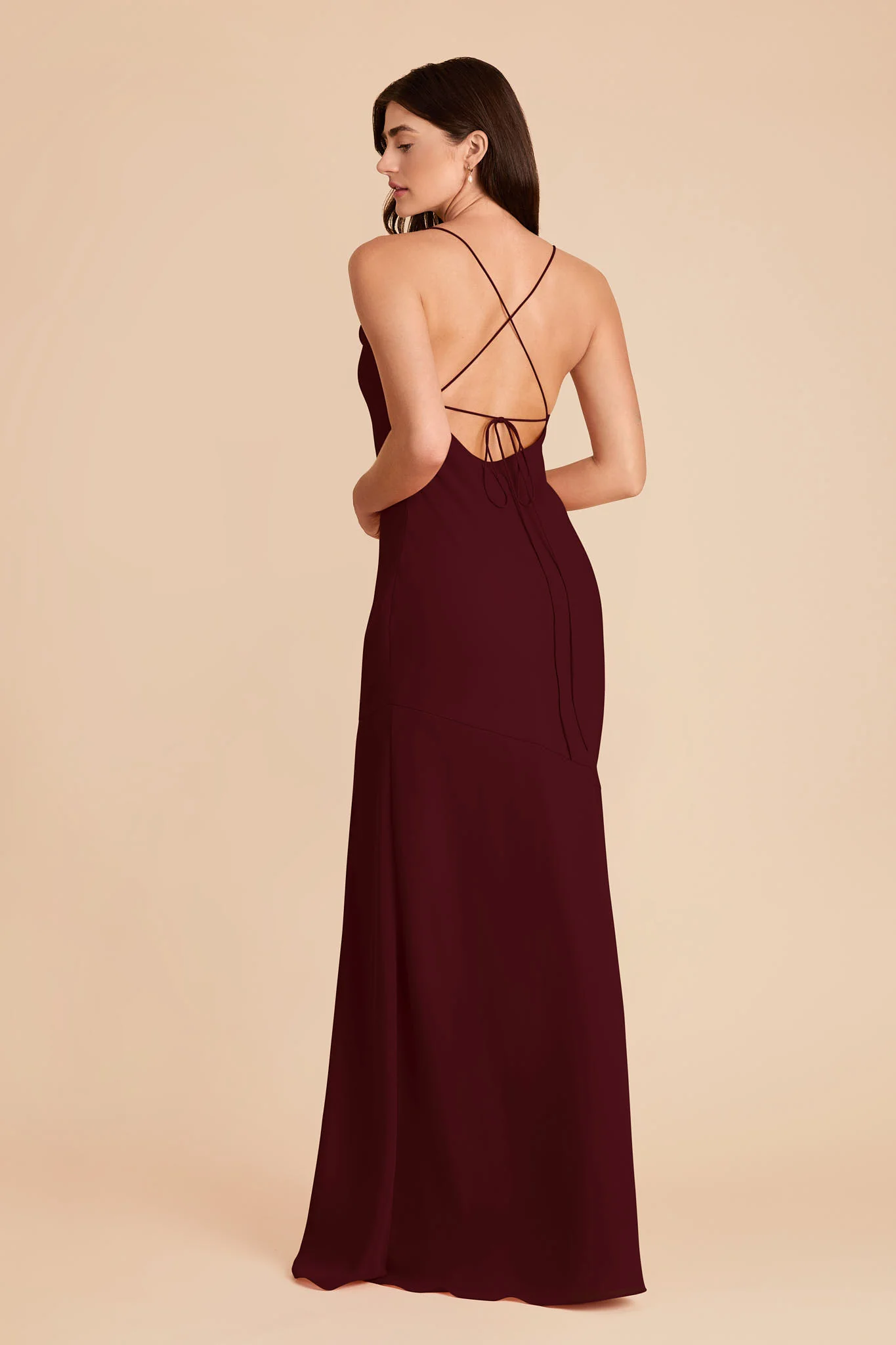 Olivia Chiffon Dress - Cabernet - Image 4