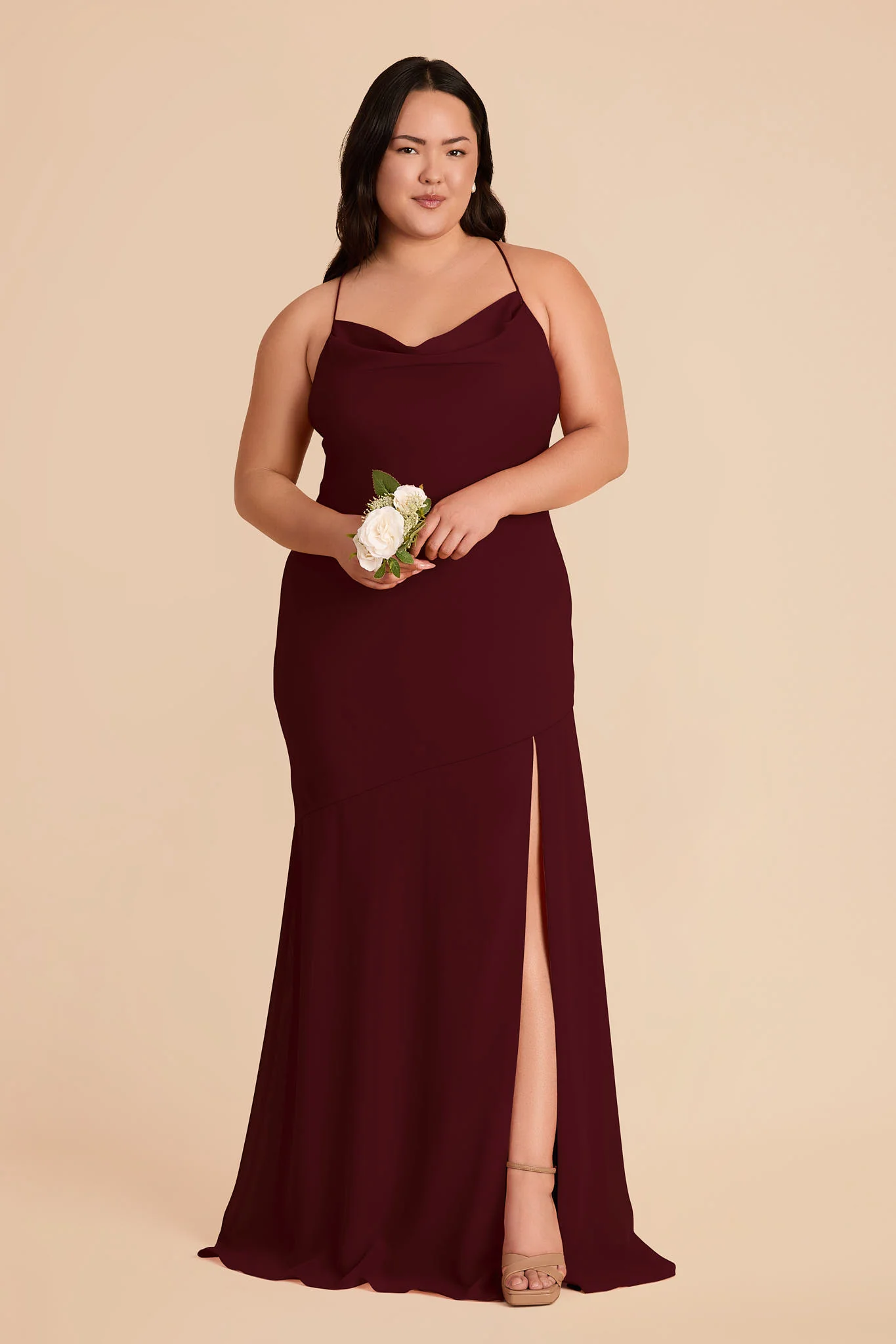Olivia Chiffon Dress - Cabernet - Image 6