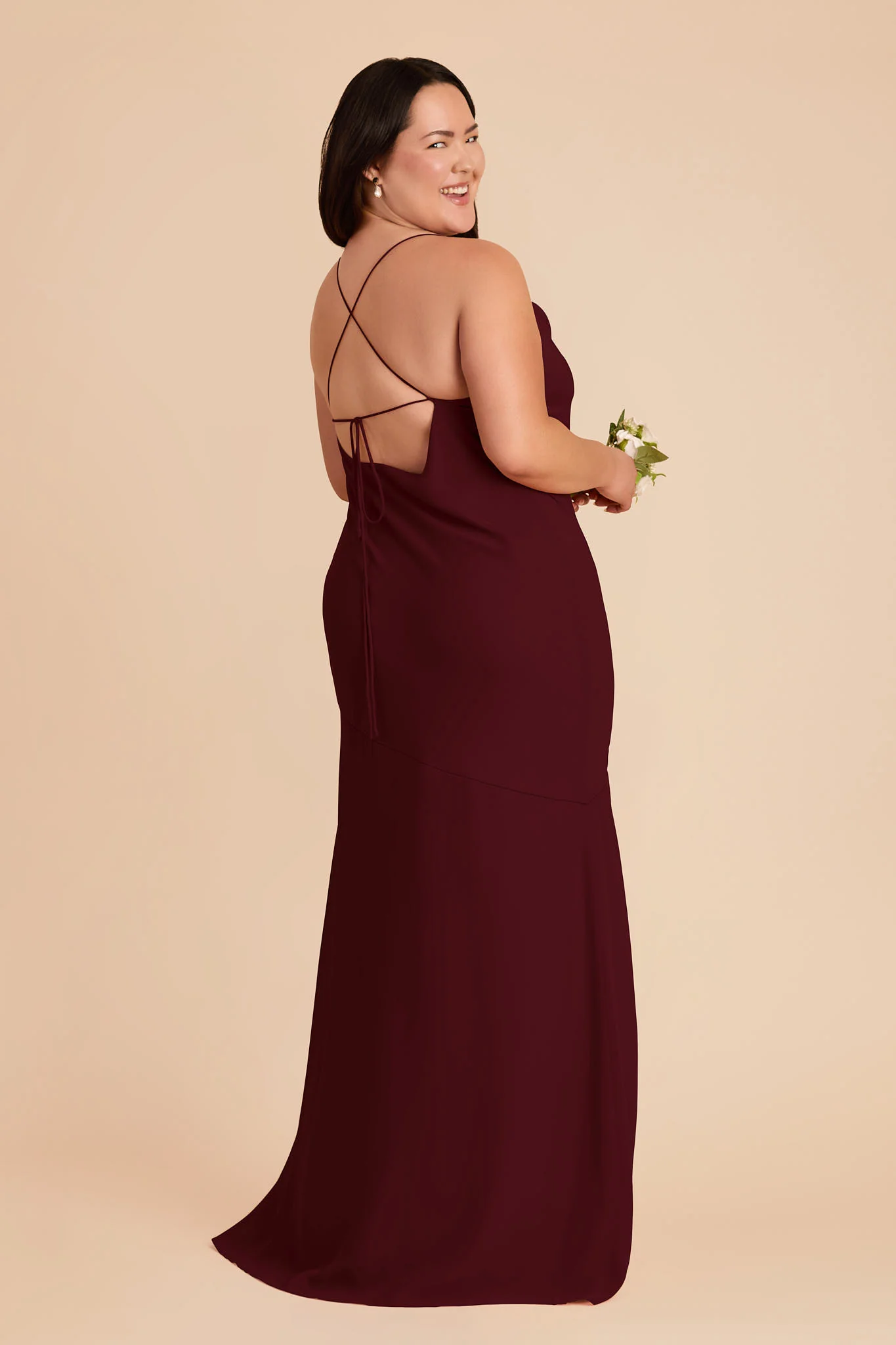 Olivia Chiffon Dress - Cabernet - Image 7