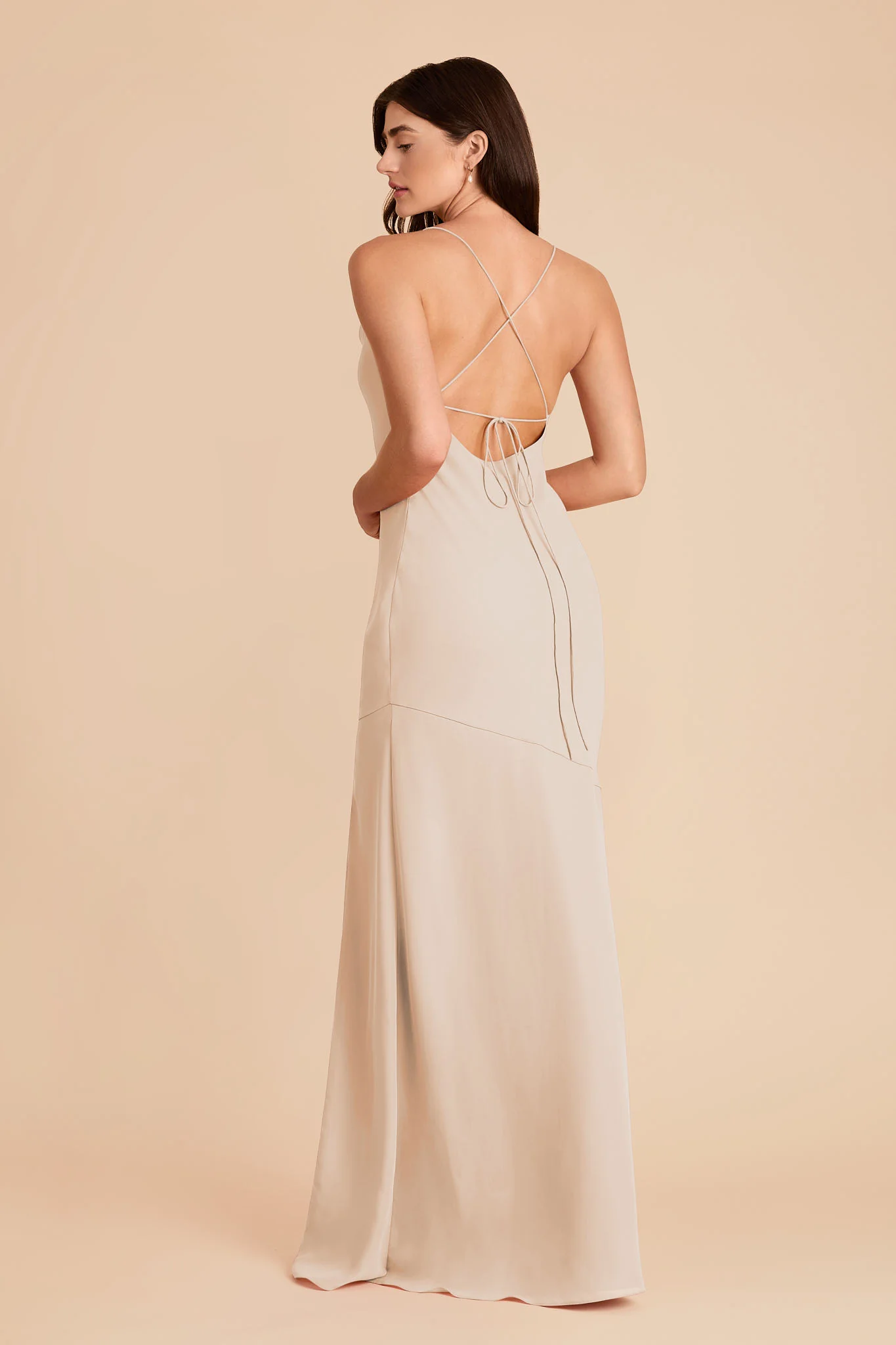 Olivia Chiffon Dress - Champagne - Image 4