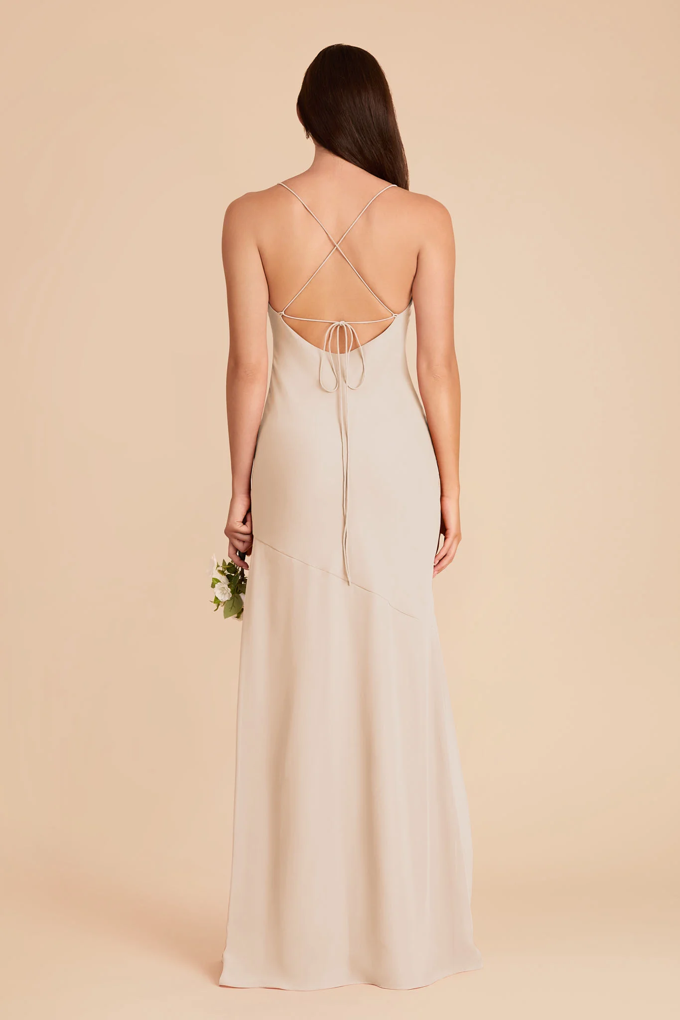 Olivia Chiffon Dress - Champagne - Image 5