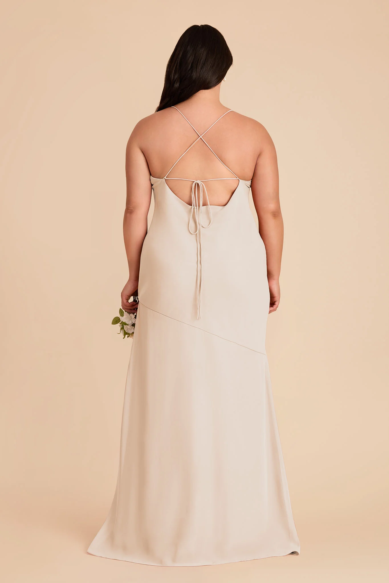 Olivia Chiffon Dress - Champagne - Image 8