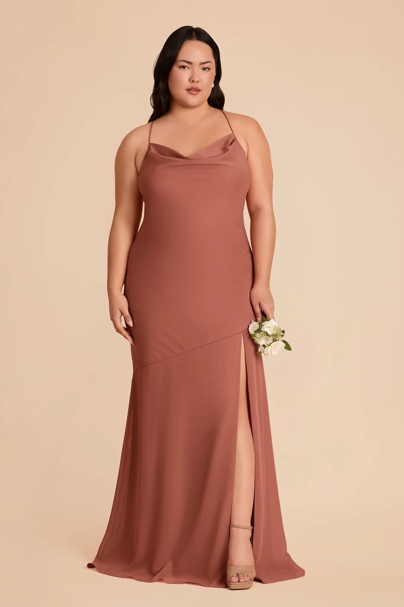 Olivia Chiffon Dress - Desert Rose - Image 2