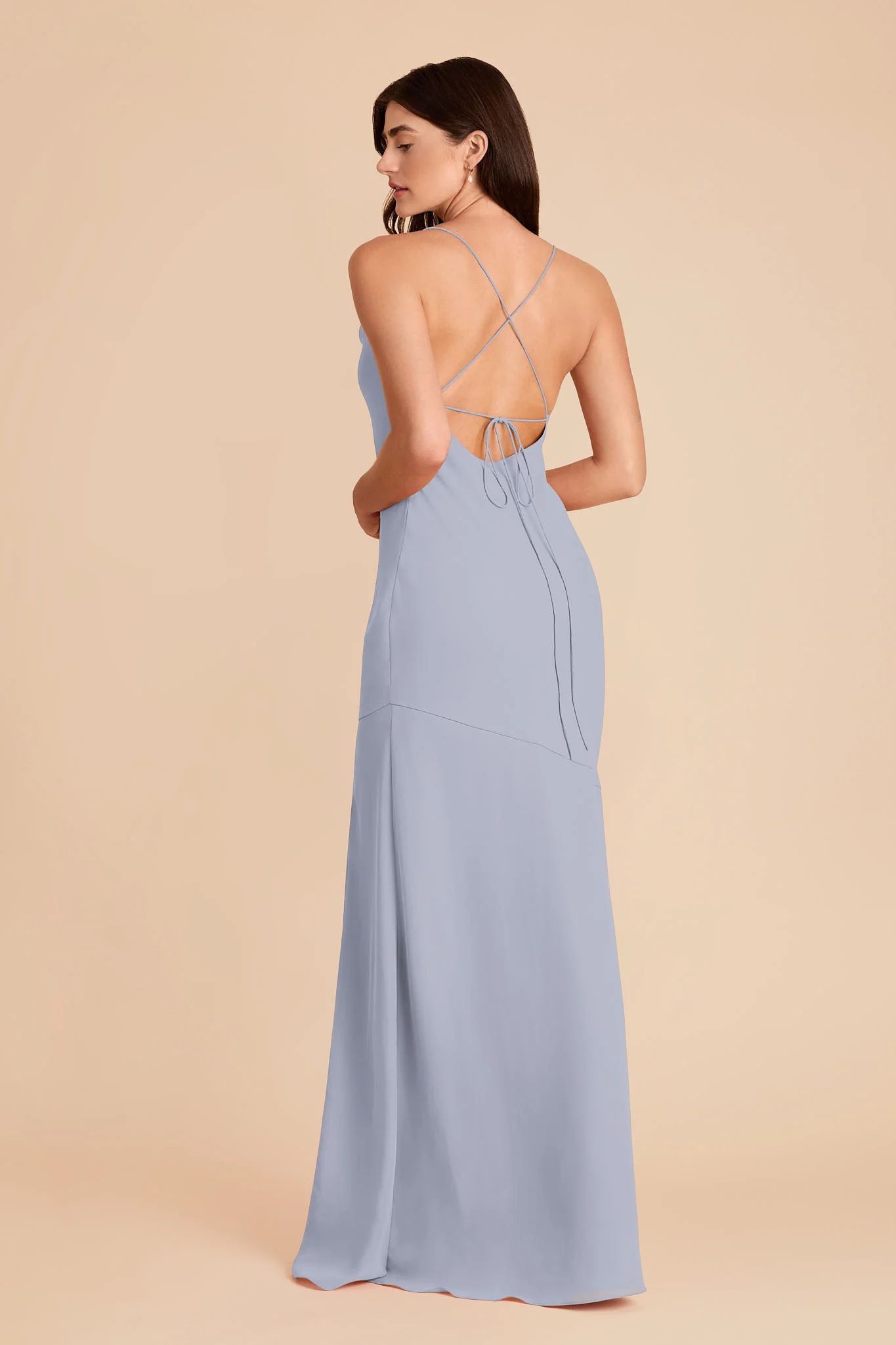 Olivia Chiffon Dress - Dusty Blue - Image 4
