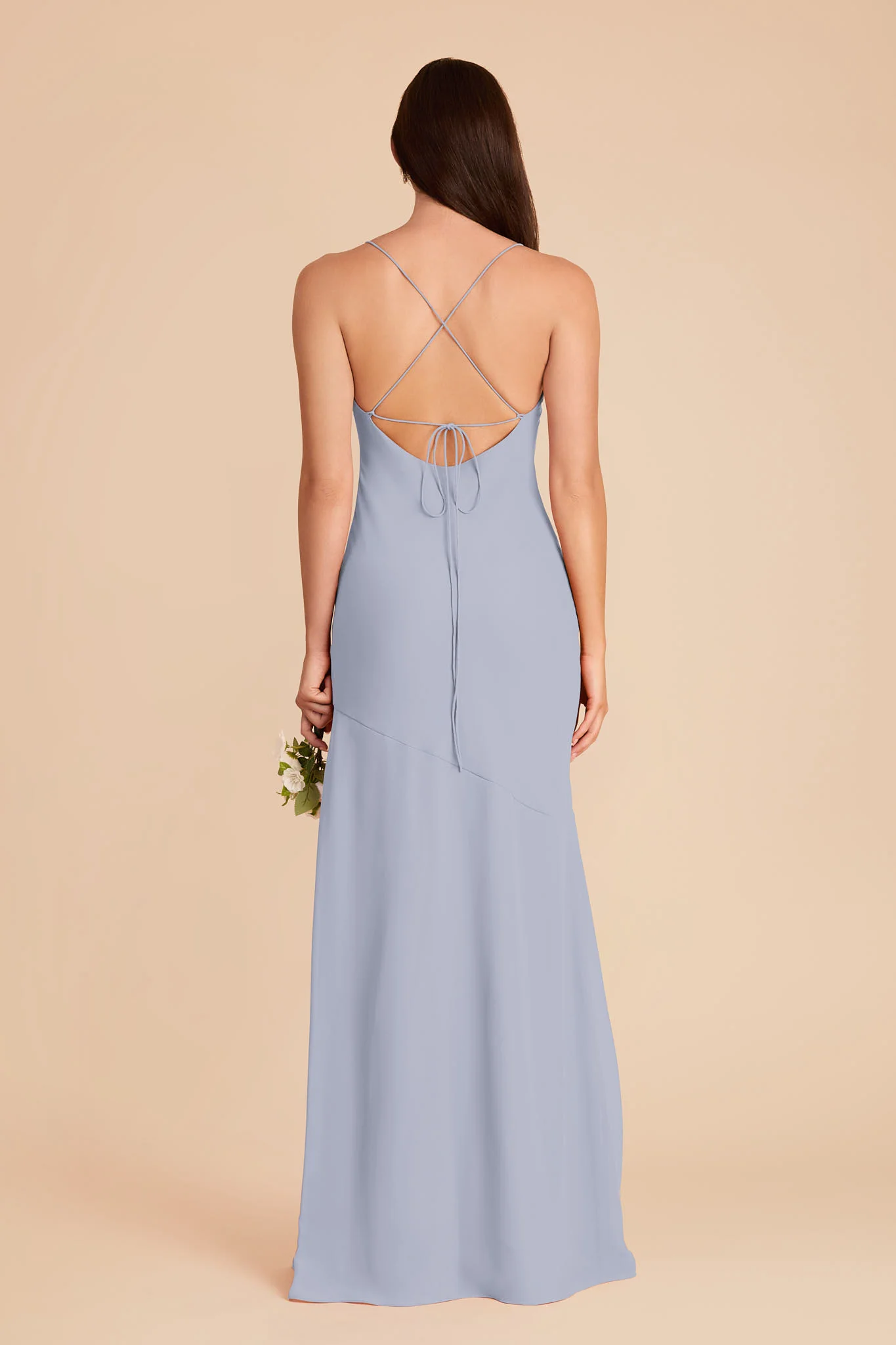 Olivia Chiffon Dress - Dusty Blue - Image 5