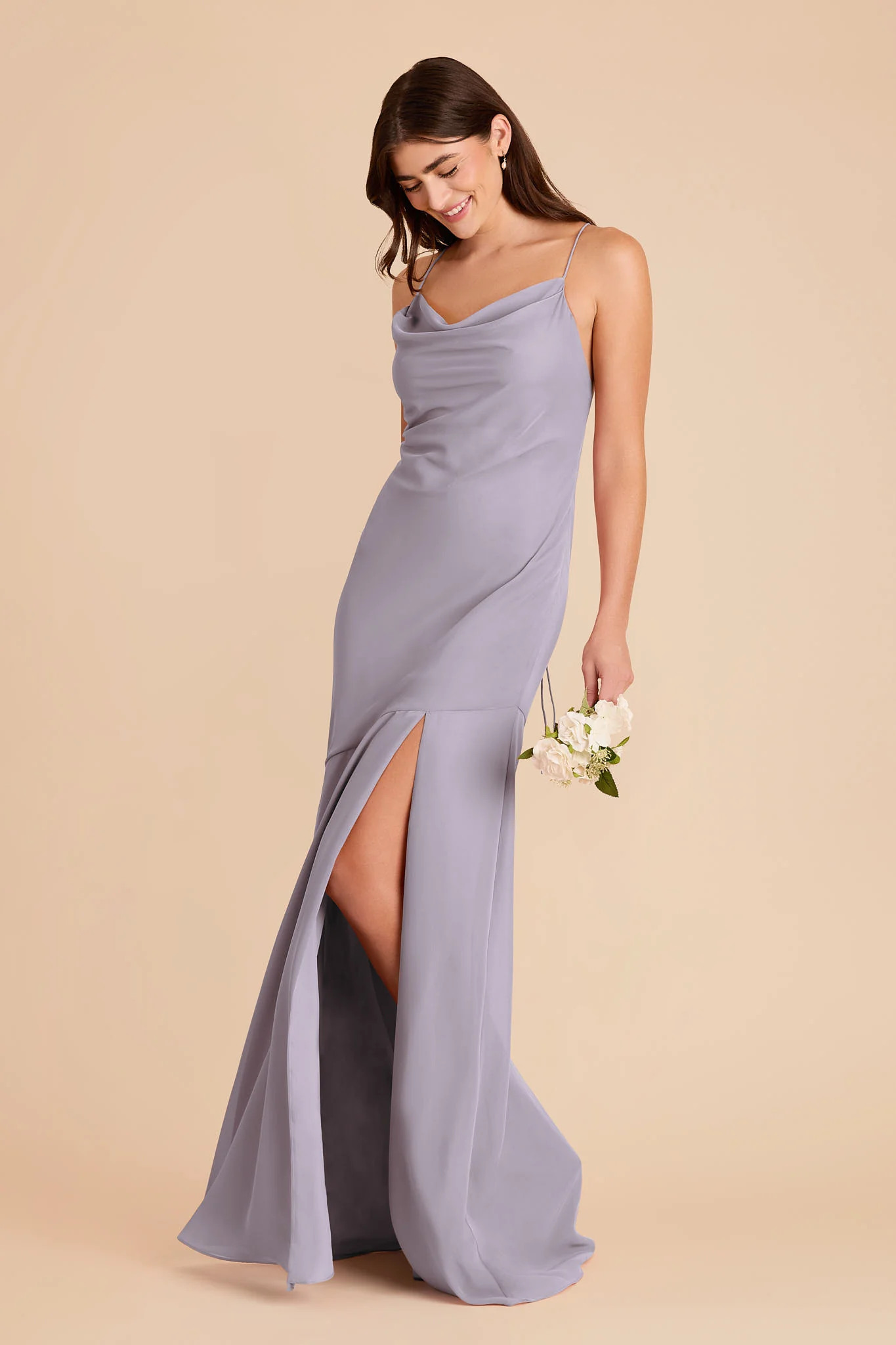 Olivia Chiffon Dress - Dusty Lilac - Image 3