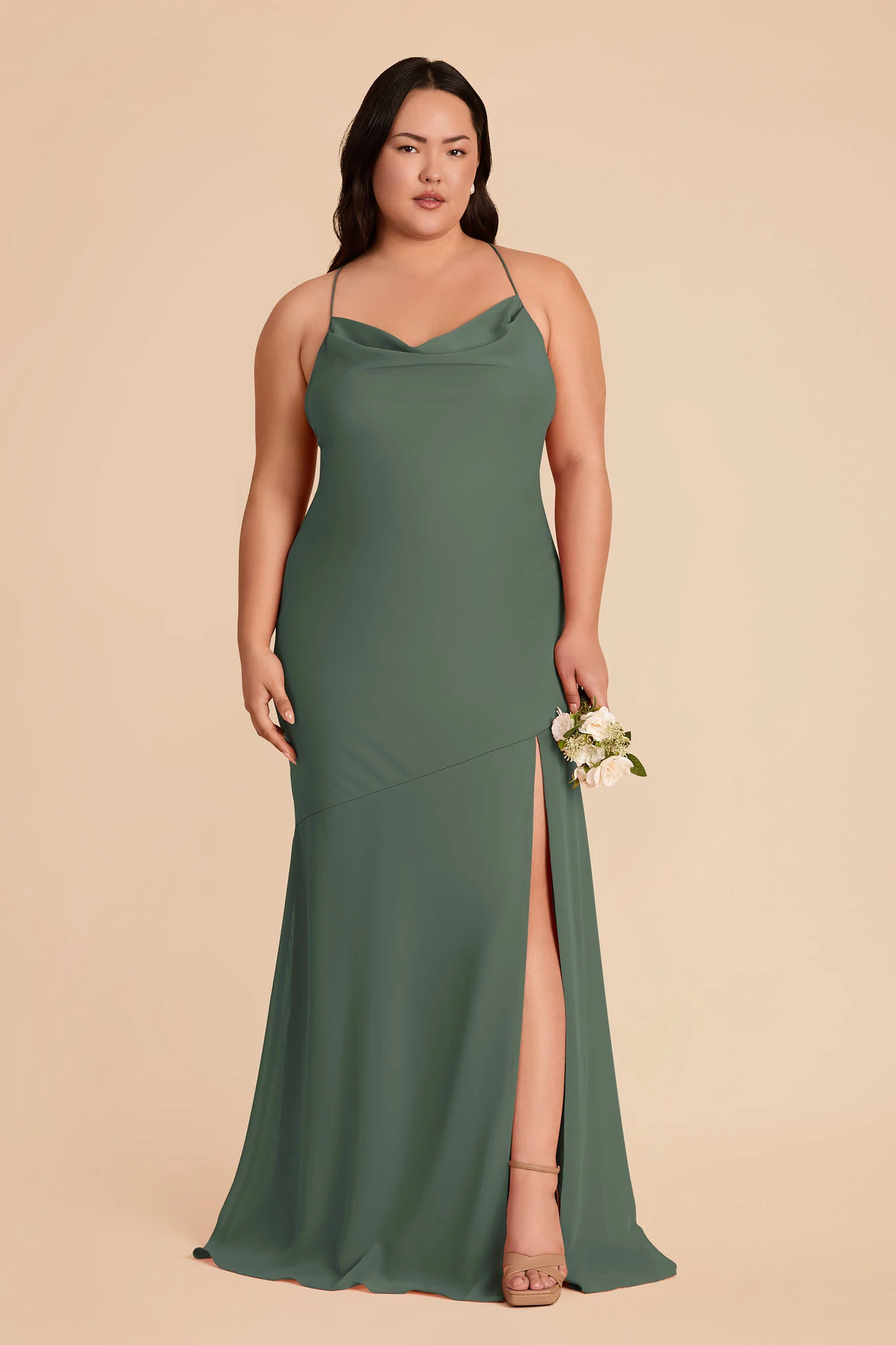 Olivia Chiffon Dress - Eucalyptus - Image 6