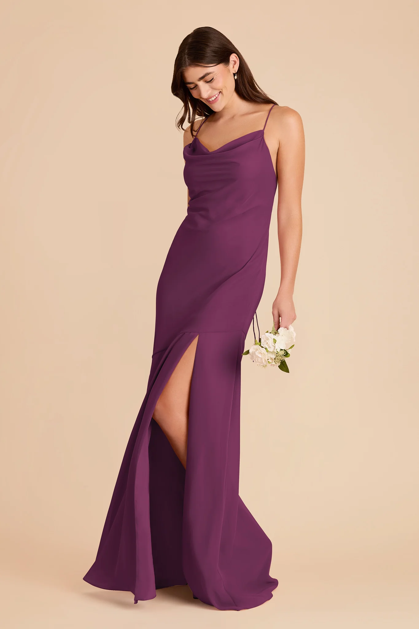 Olivia Chiffon Dress - Fig - Image 3