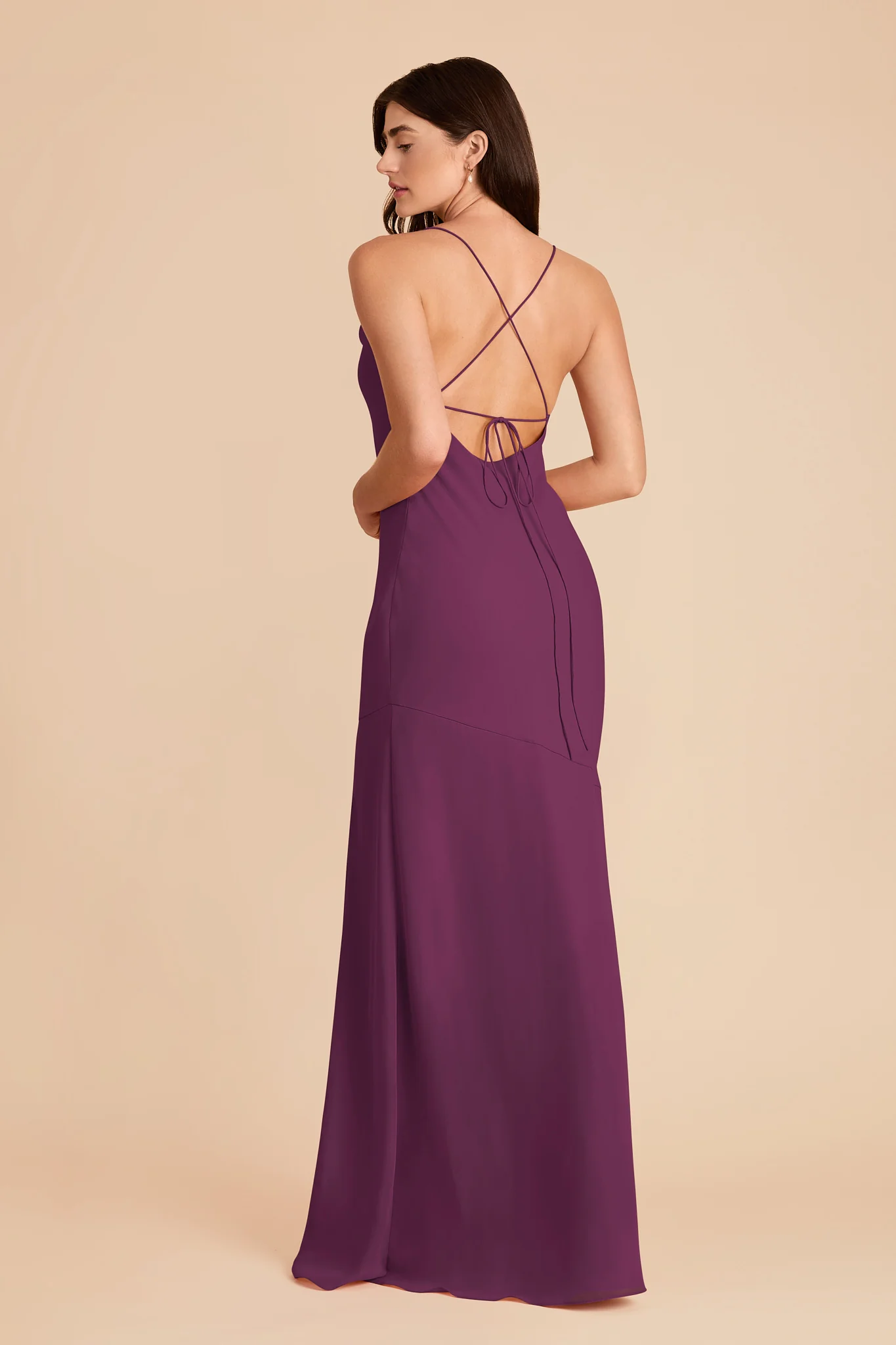 Olivia Chiffon Dress - Fig - Image 4