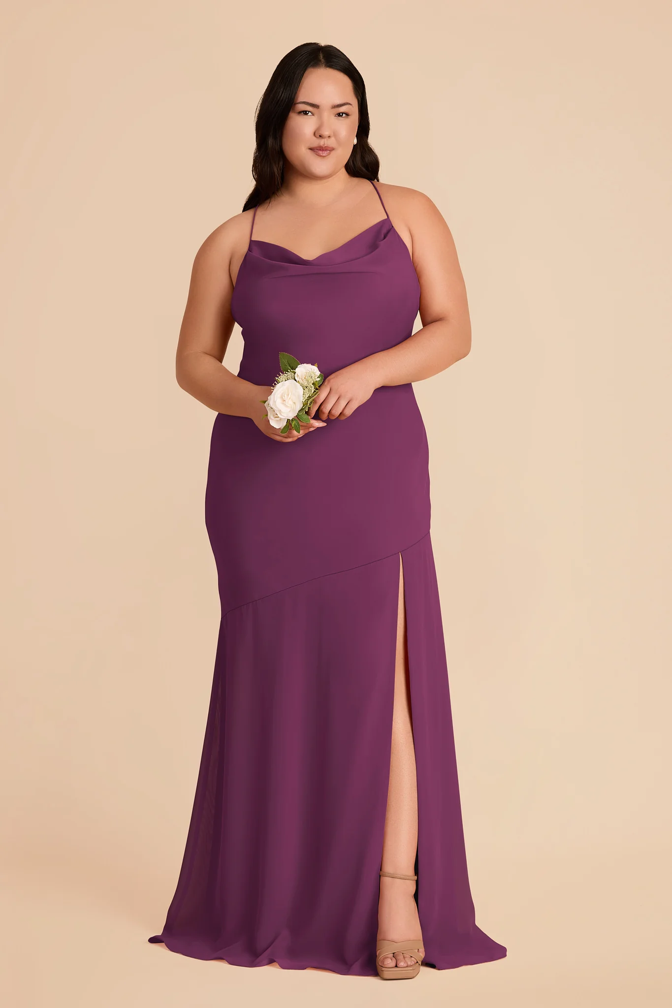 Olivia Chiffon Dress - Fig - Image 6
