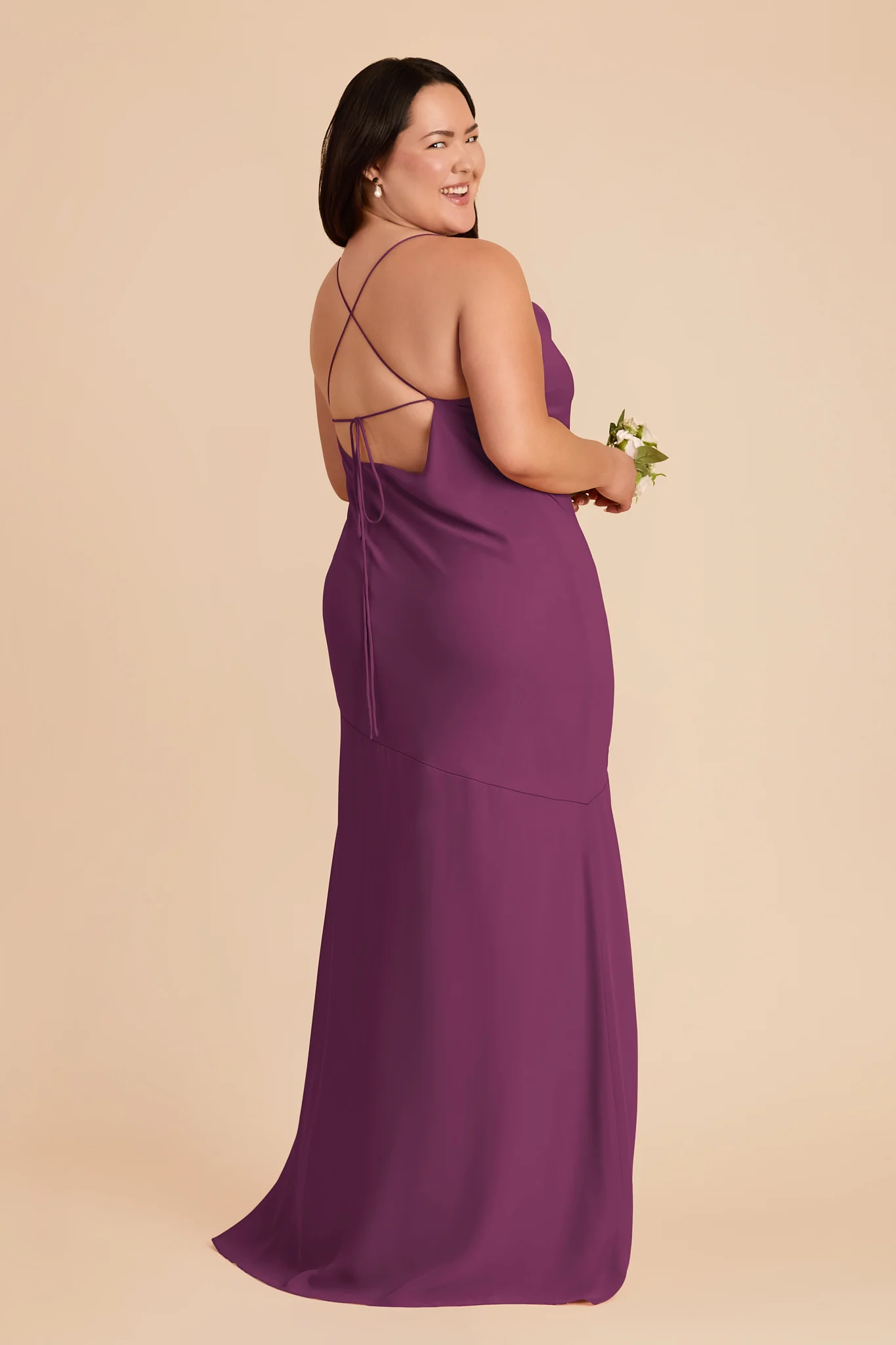 Olivia Chiffon Dress - Fig - Image 7