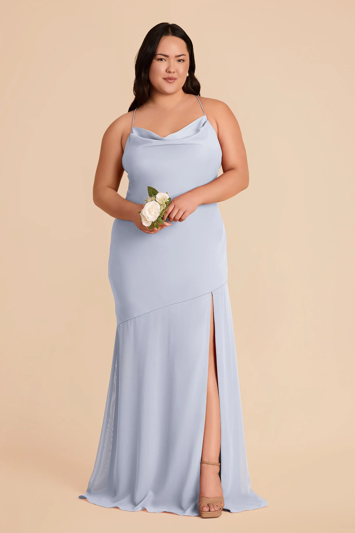 Olivia Chiffon Dress - Ice Blue - Image 6
