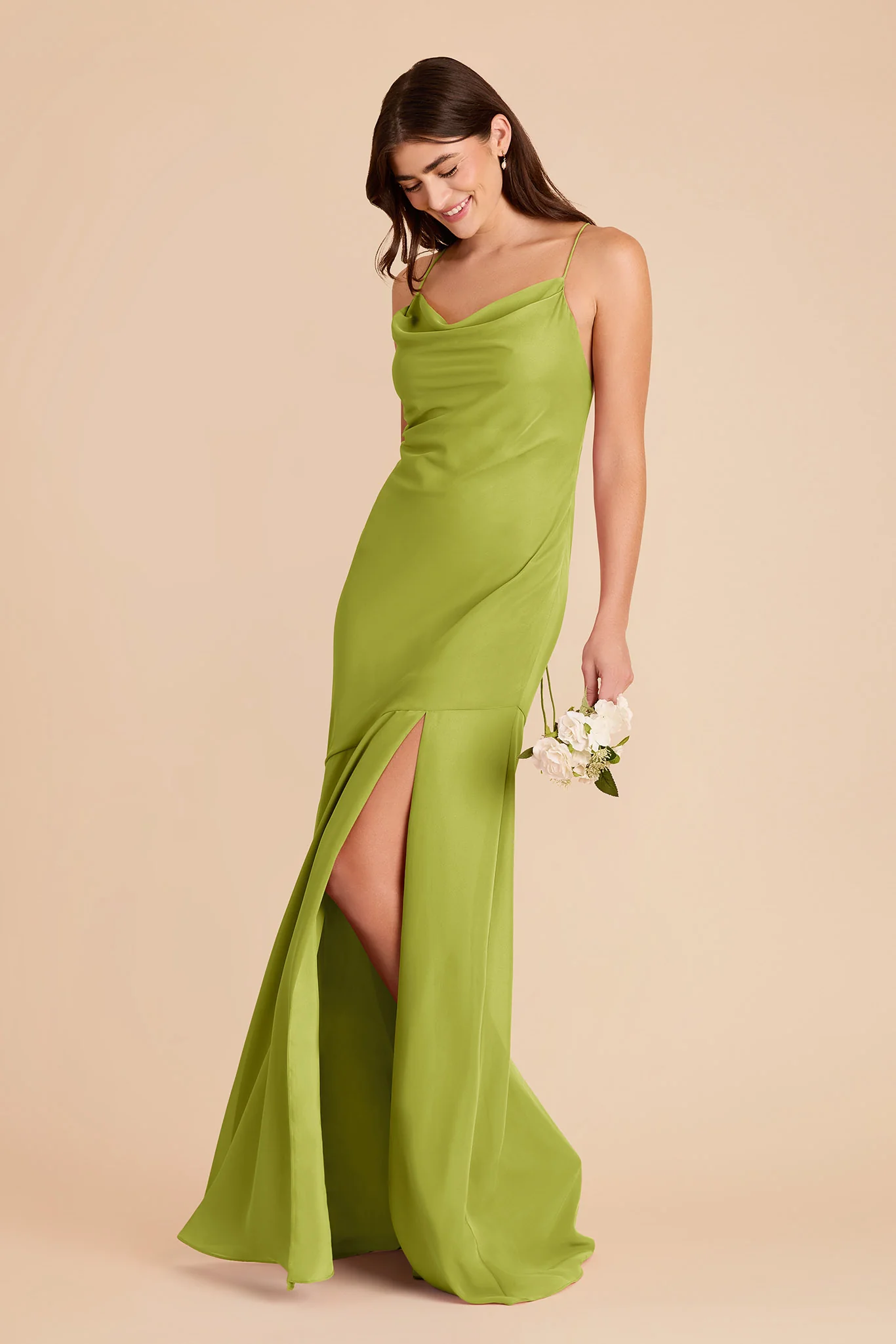 Olivia Chiffon Dress - Matcha - Image 3