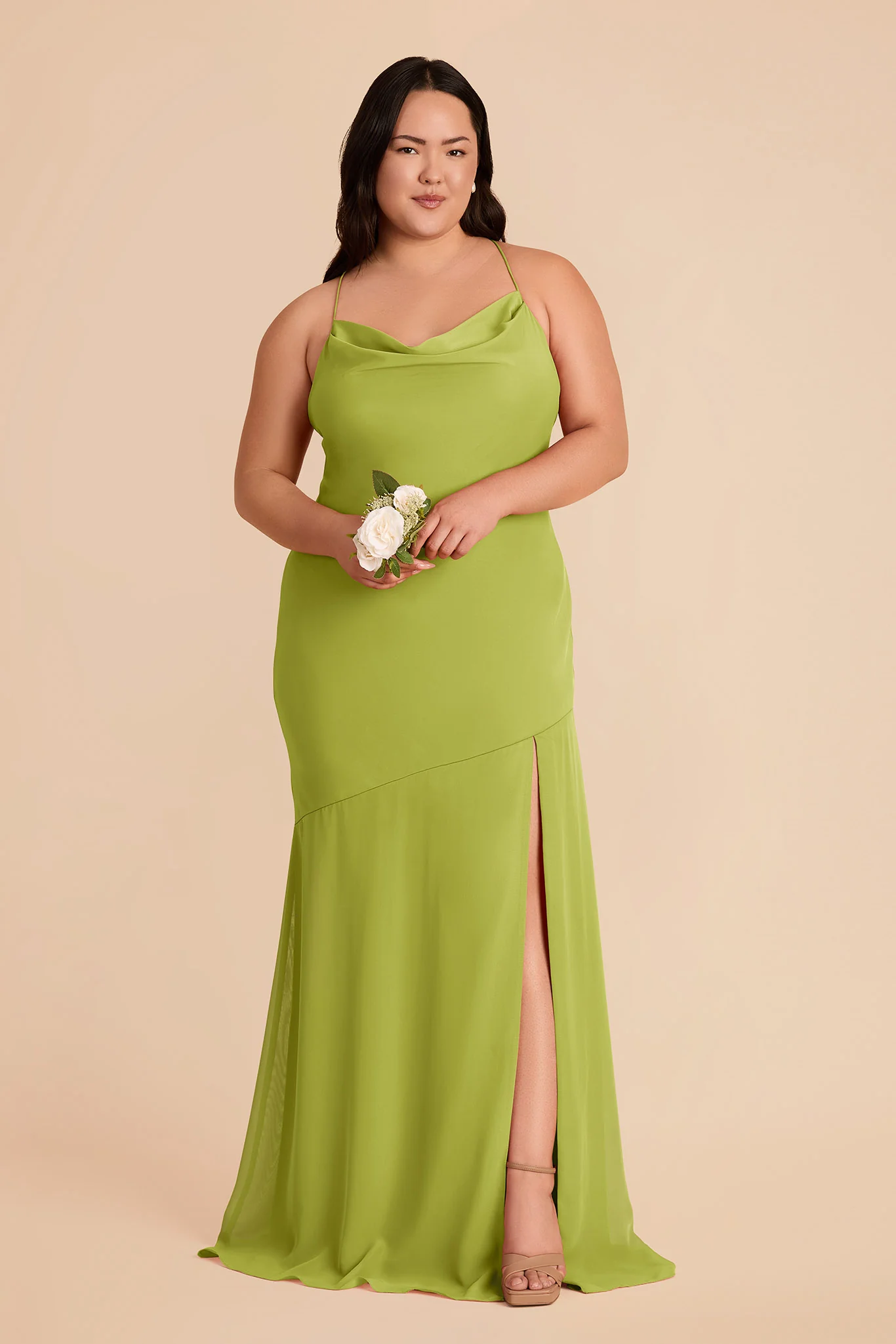 Olivia Chiffon Dress - Matcha - Image 6