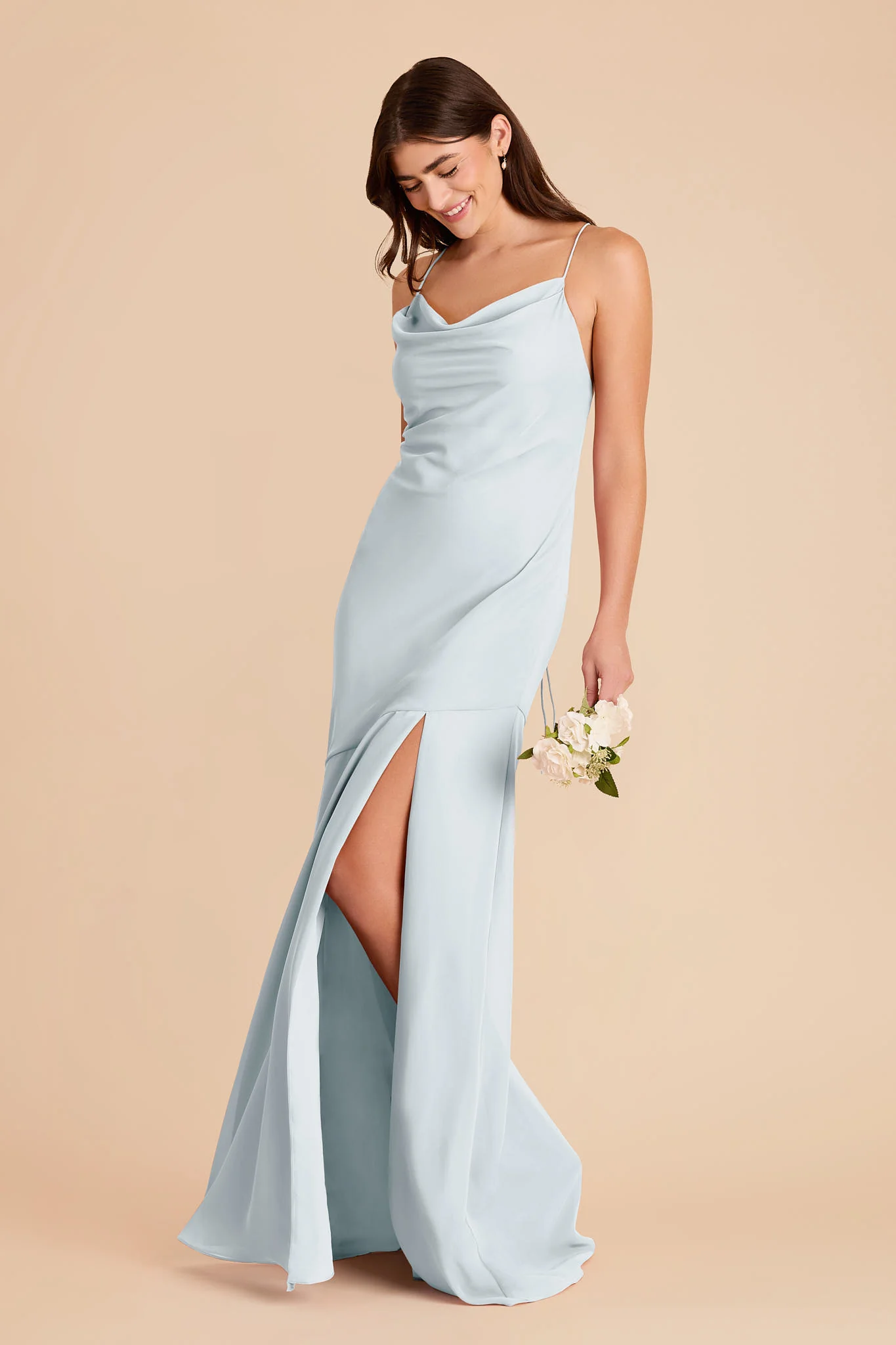 Olivia Chiffon Dress - Mist Blue - Image 3