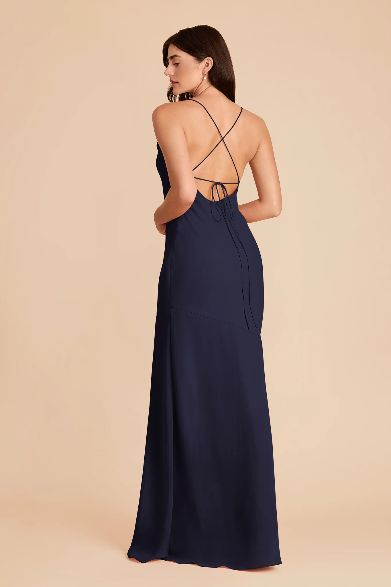 Olivia Chiffon Dress - Navy - Image 4